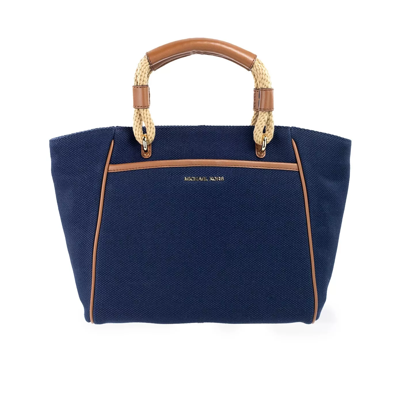 Michael Kors Talia Small Navy Cotton Canvas Tote Crossbody Purse Michael Kors