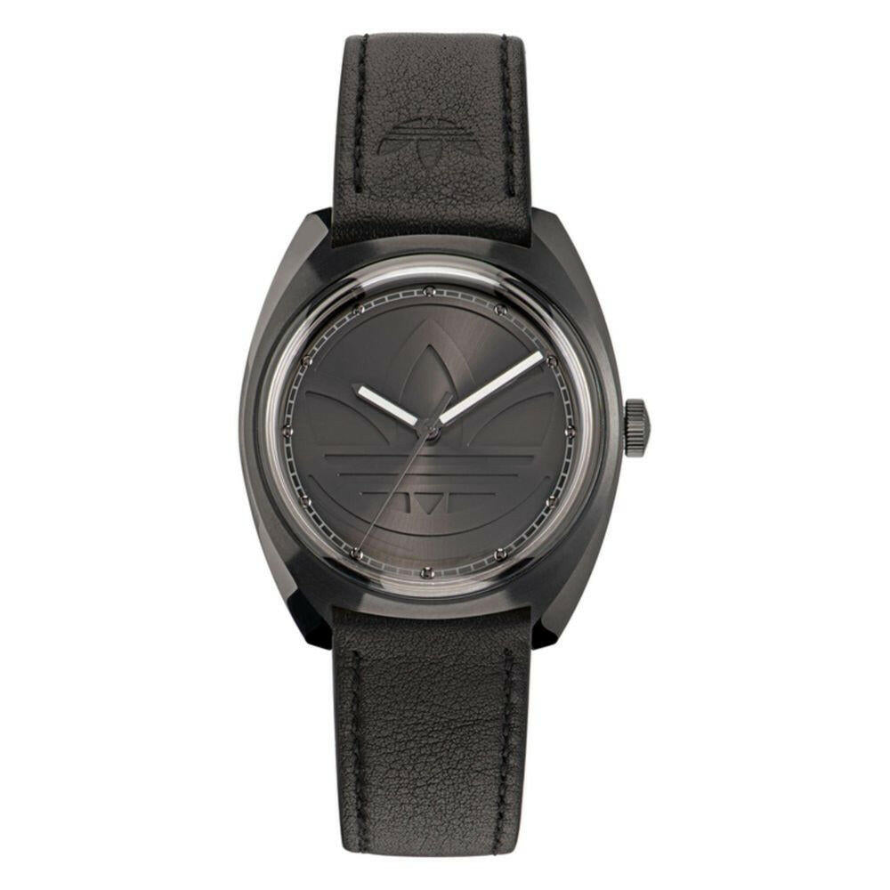 Adidas Black Leather Watch Adidas