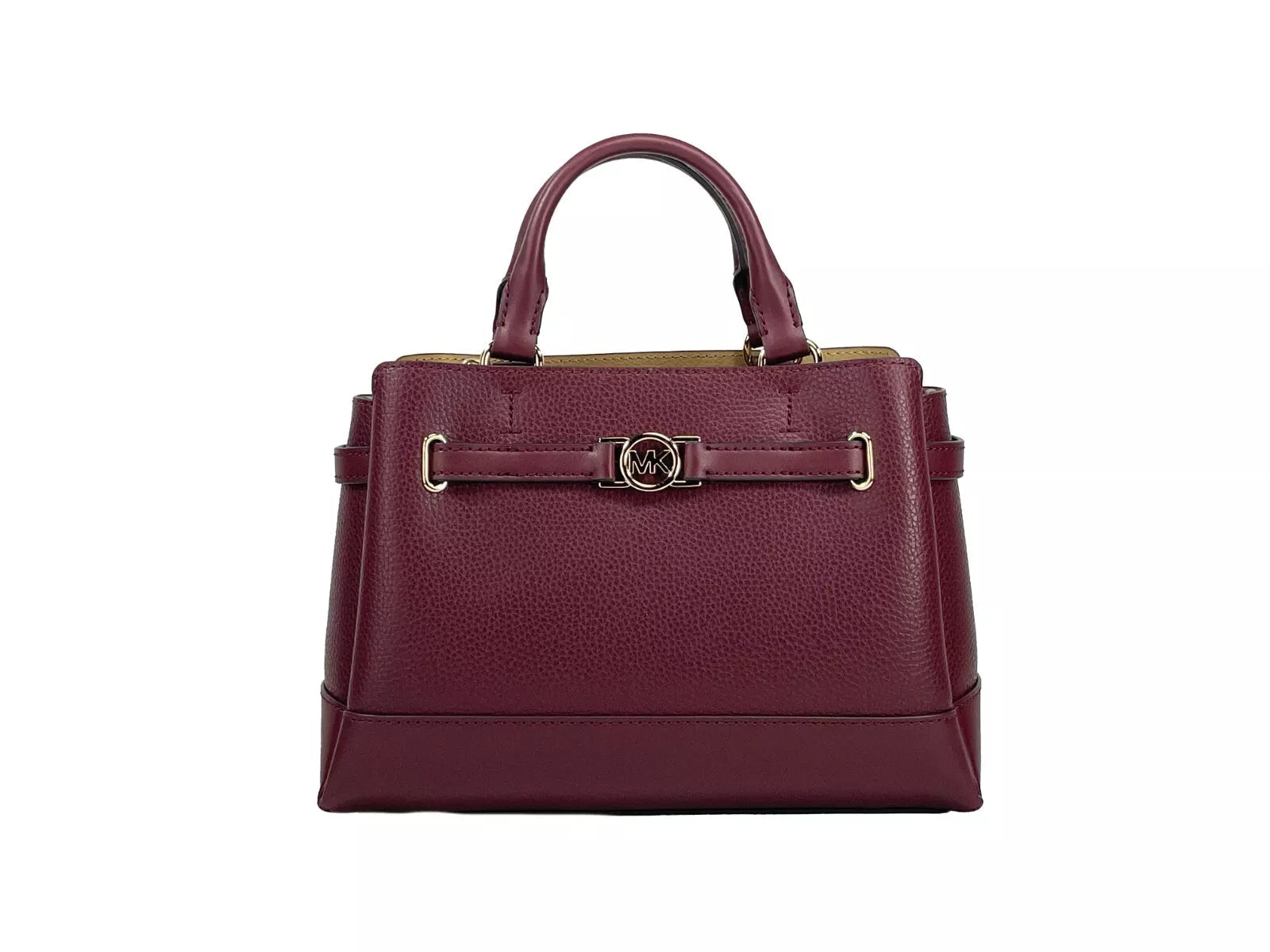 Michael Kors Reed Small Leather Belted Satchel Crossbody Bag Oxblood Michael Kors