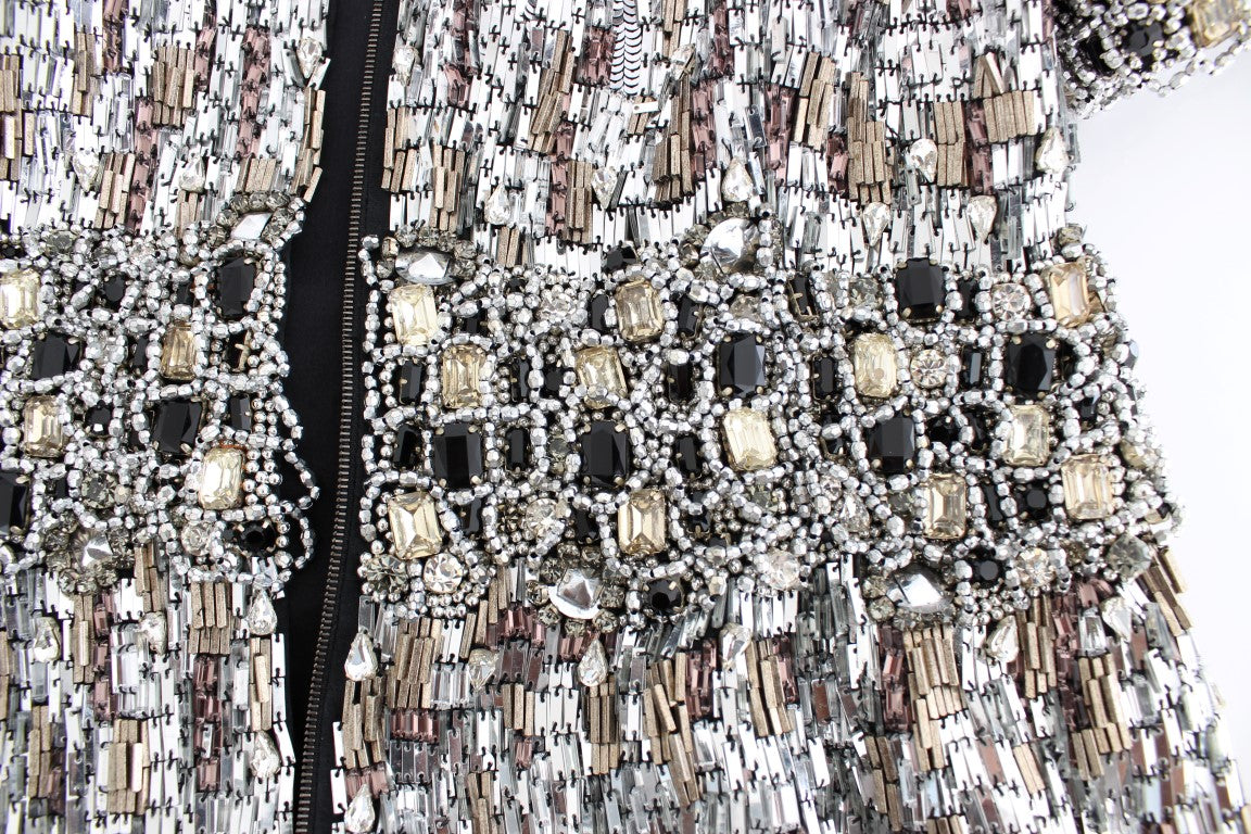 Dolce & Gabbana Silver Crystal Embellished Shift Dress Masterpiece Dolce & Gabbana