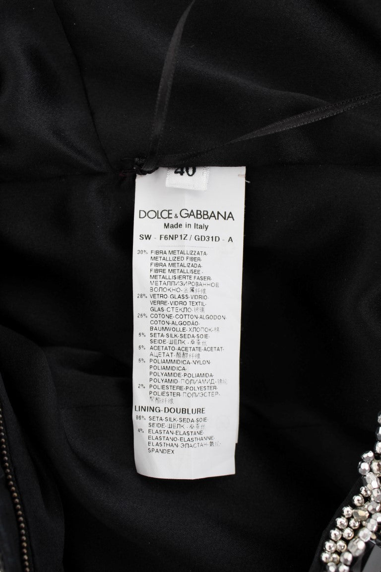 Dolce & Gabbana Silver Crystal Embellished Shift Dress Masterpiece Dolce & Gabbana