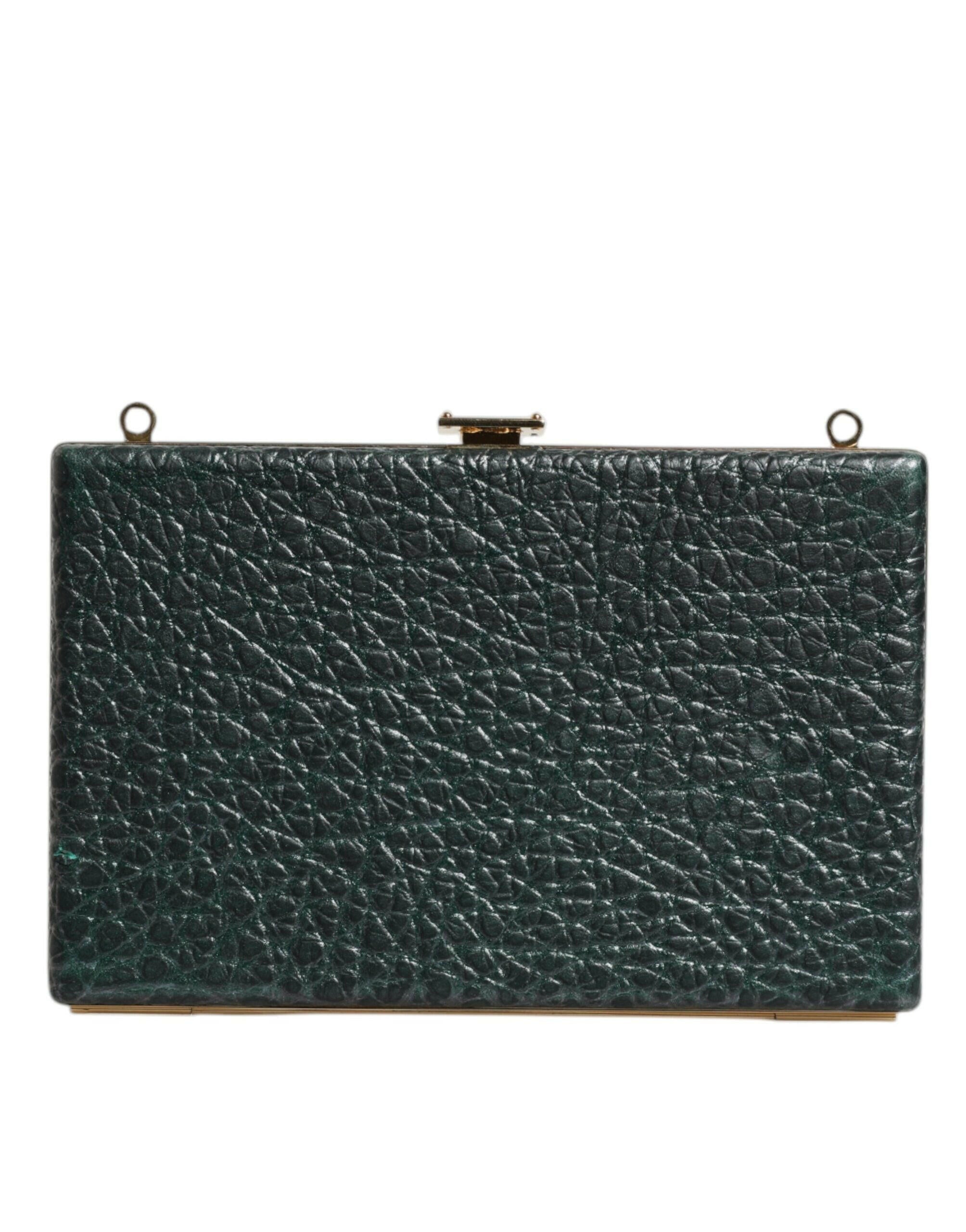Dolce & Gabbana Black Leather Clutch Evening Crossbody Bag Dolce & Gabbana