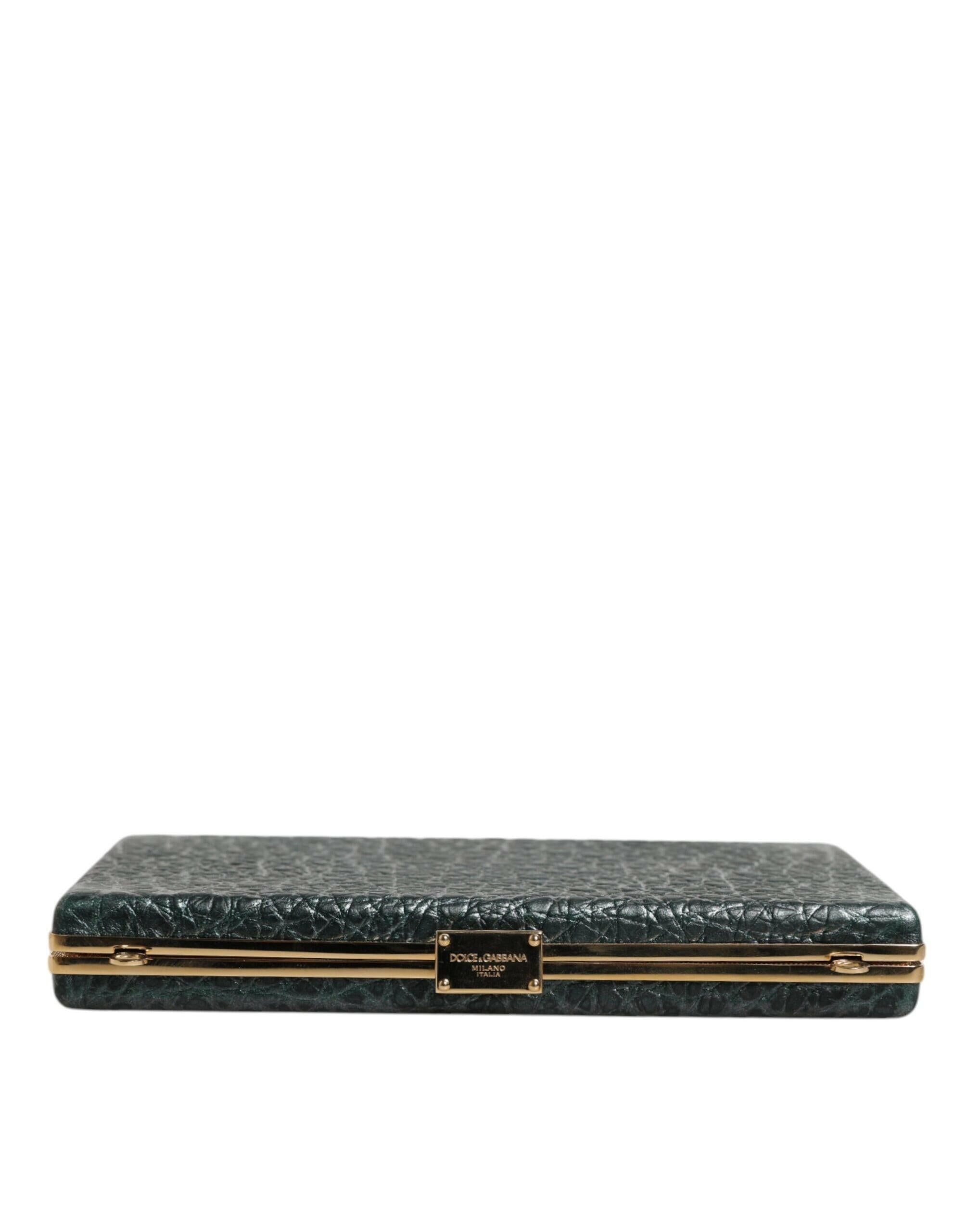 Dolce & Gabbana Black Leather Clutch Evening Crossbody Bag Dolce & Gabbana