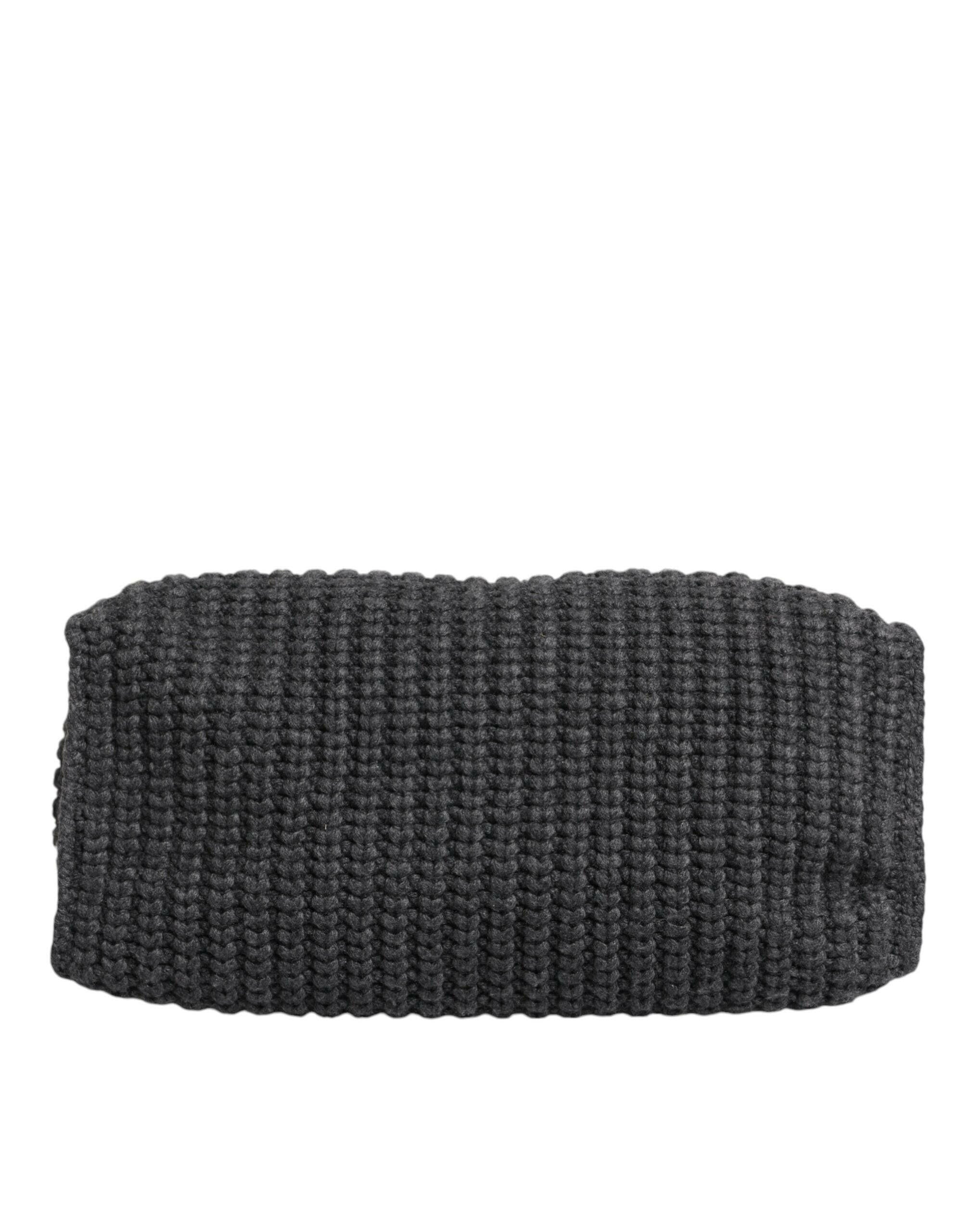 Dolce & Gabbana Black Large Knitted Crochet Shoulder Shopper DG Logo Bag Dolce & Gabbana
