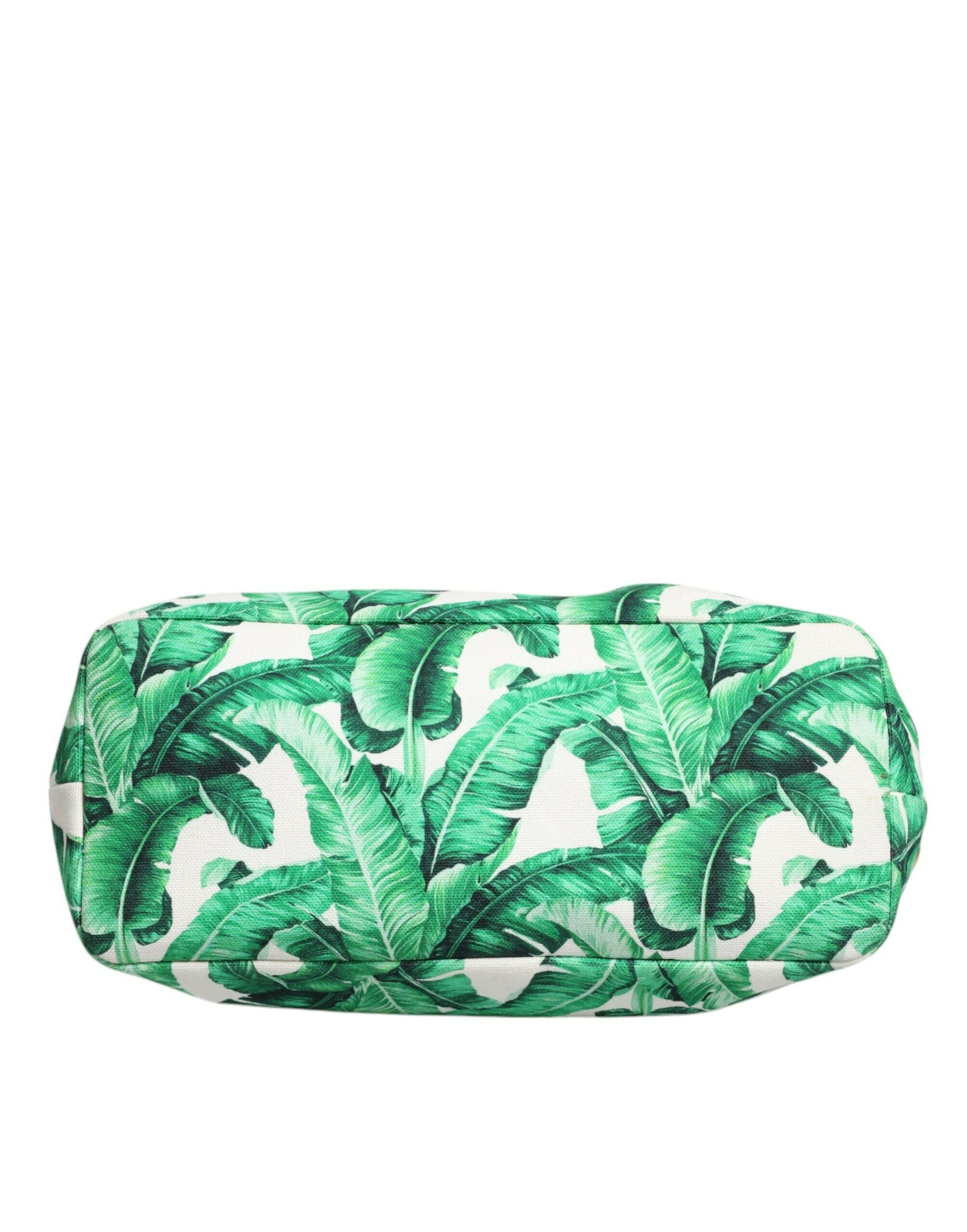 Dolce & Gabbana Green Canvas Botanical Garden Women Tote Bag Dolce & Gabbana