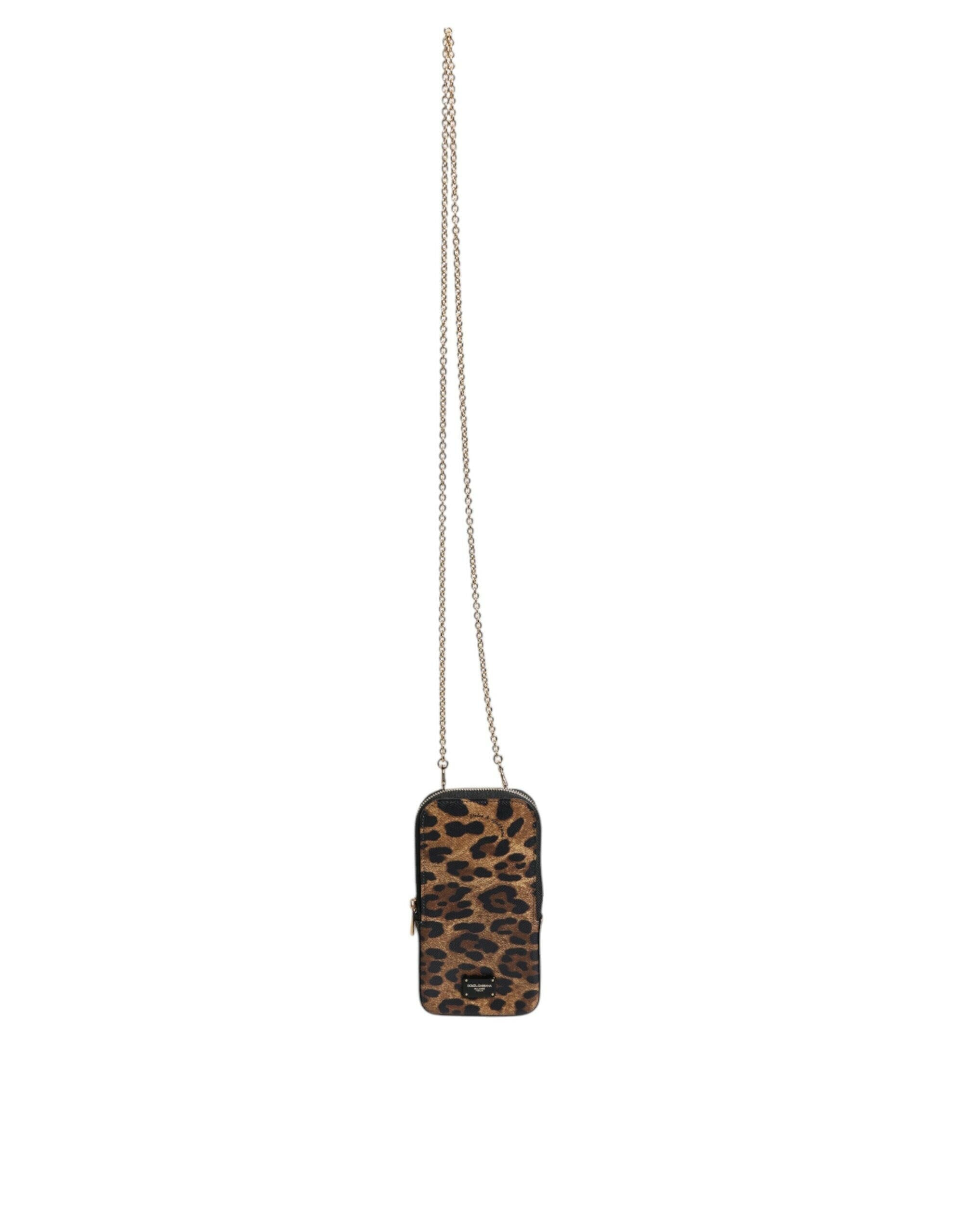 Dolce & Gabbana Brown Leopard Print Dauphine Leather Zip Around Wallet Dolce & Gabbana