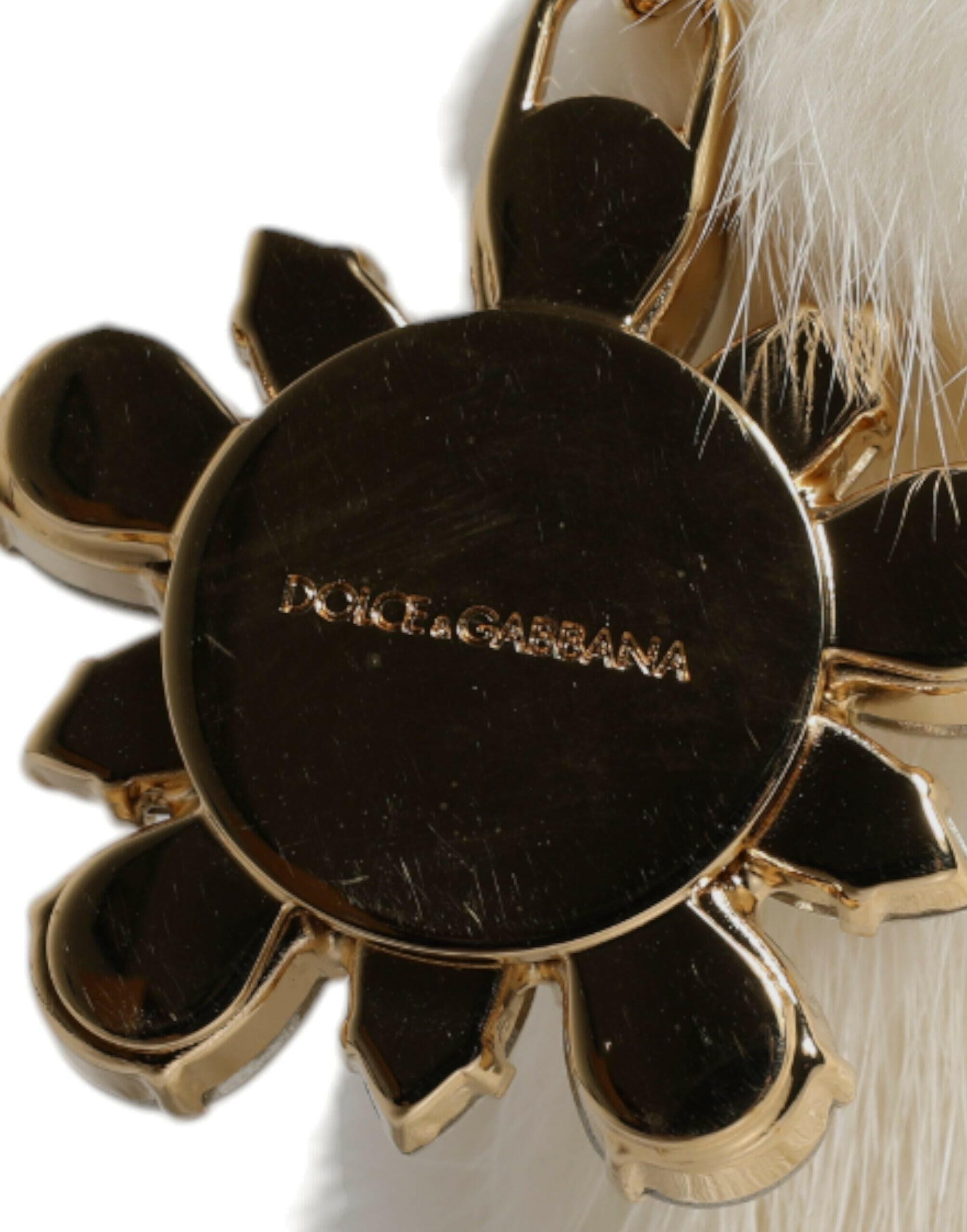 Dolce & Gabbana White Fur Handbag Clutch Purse Pouch Bag Dolce & Gabbana