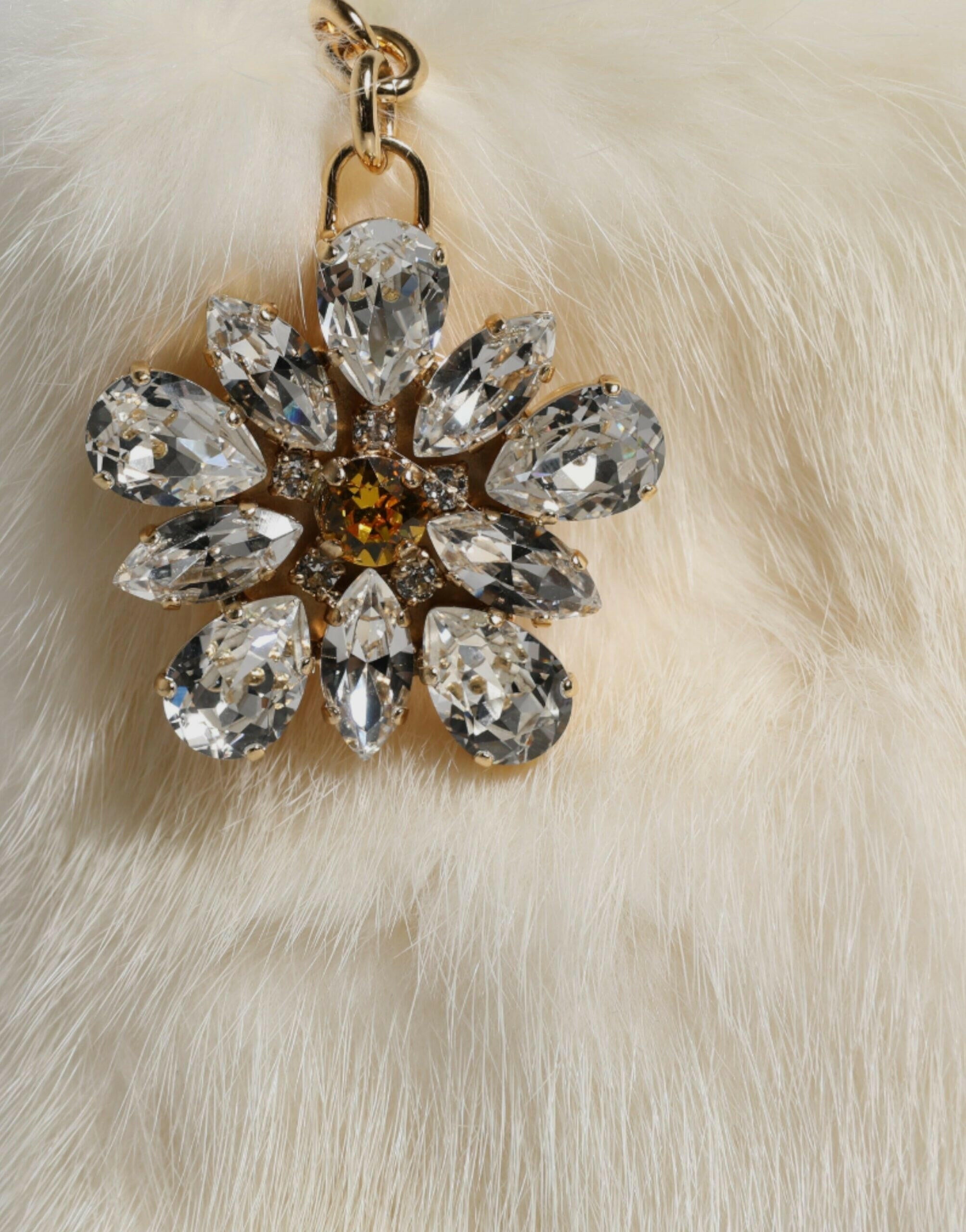 Dolce & Gabbana White Fur Handbag Clutch Purse Pouch Bag Dolce & Gabbana