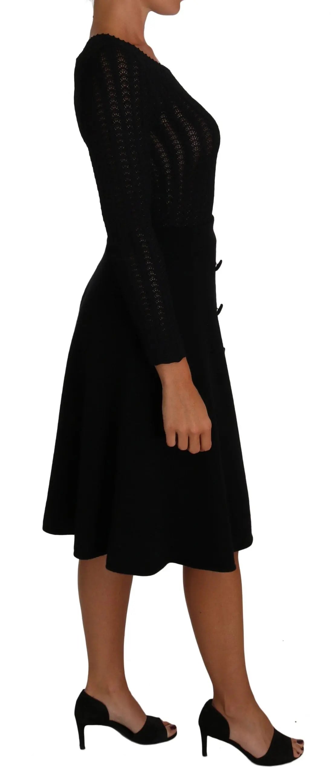 Dolce & Gabbana Elegant Black Knitted Sheath Dress Dolce & Gabbana