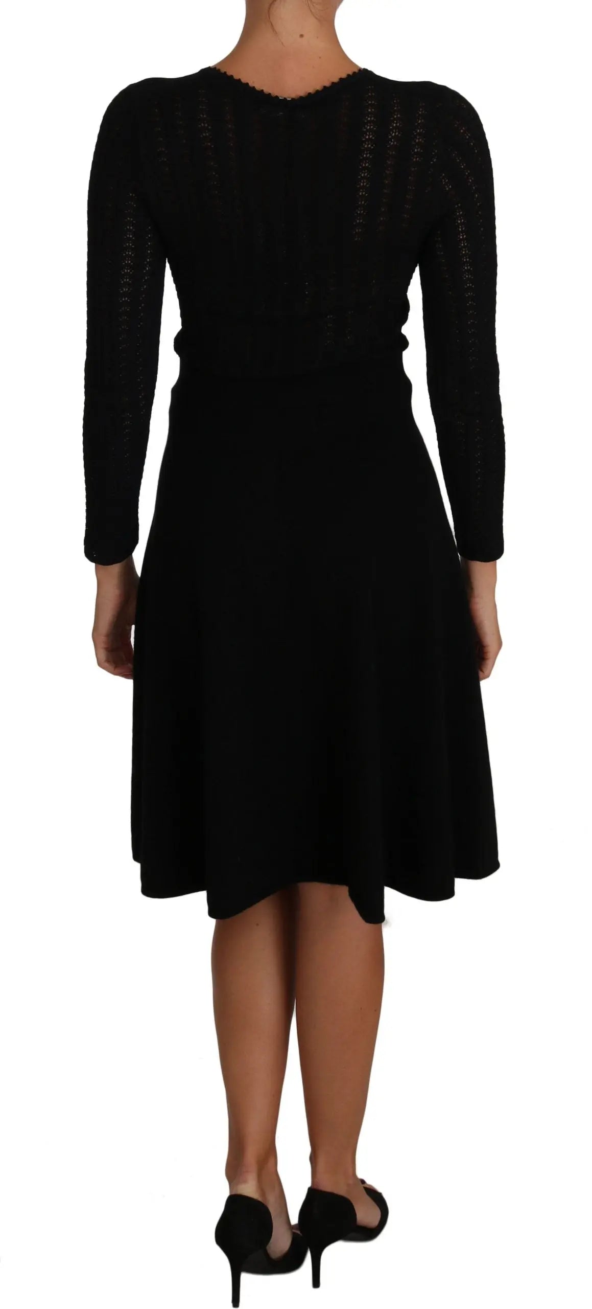 Dolce & Gabbana Elegant Black Knitted Sheath Dress Dolce & Gabbana
