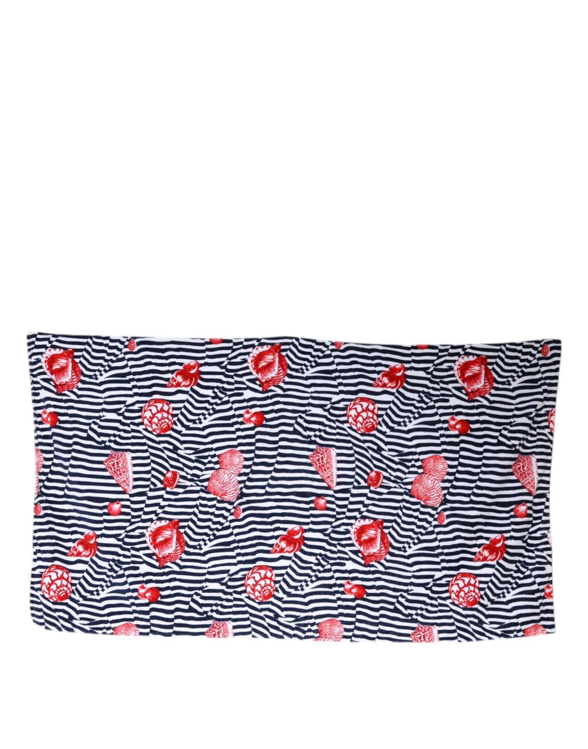 Dolce & Gabbana Multicolor Stripes Seashells Beach Towel Dolce & Gabbana