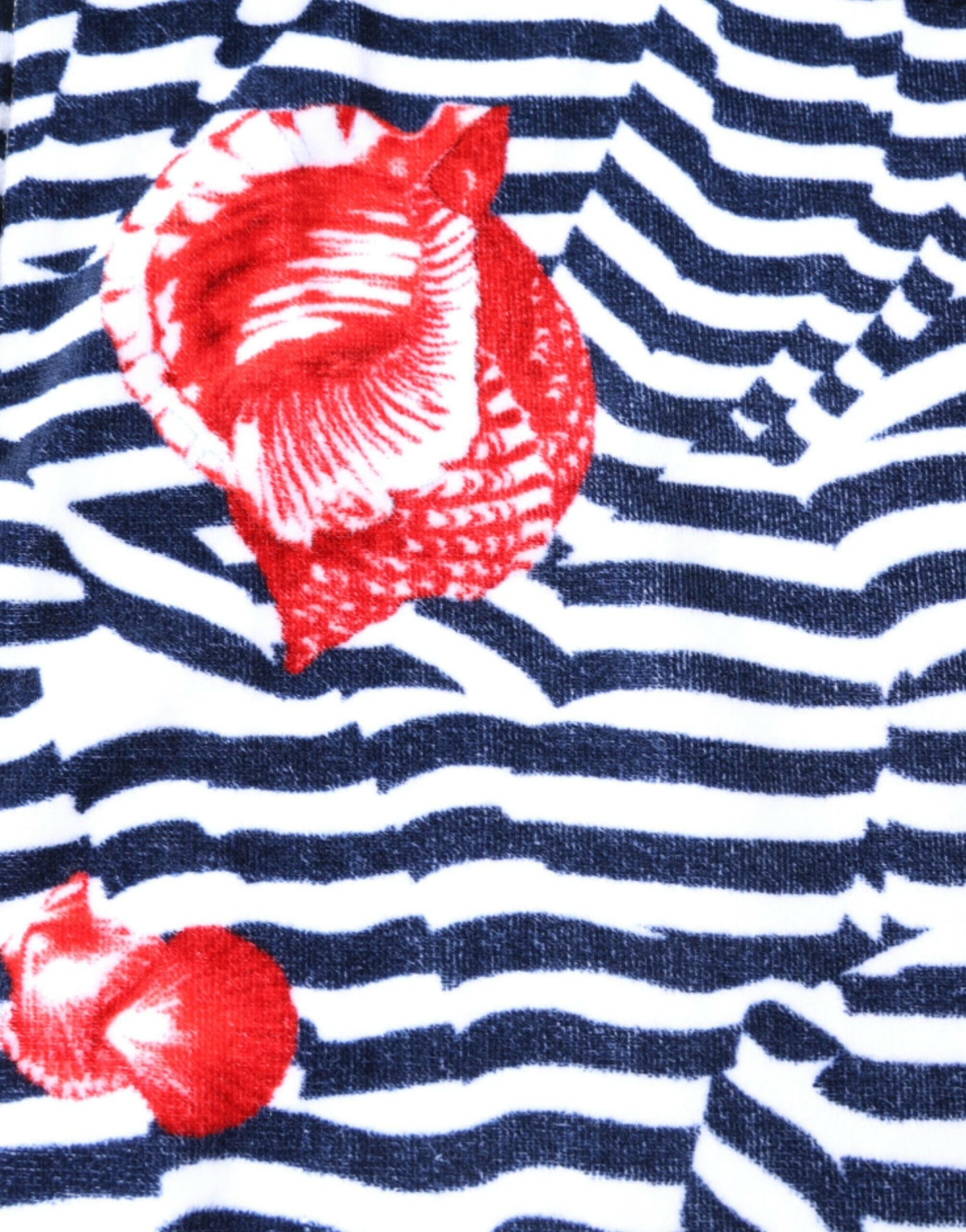 Dolce & Gabbana Multicolor Stripes Seashells Beach Towel Dolce & Gabbana