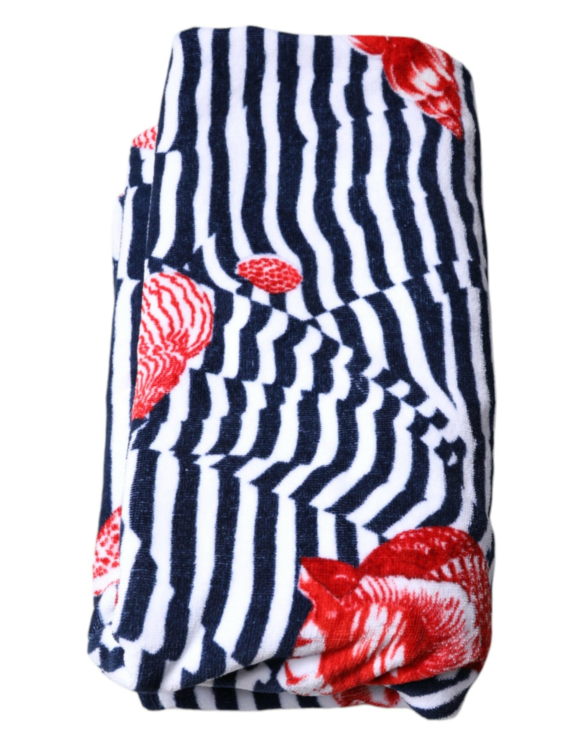 Dolce & Gabbana Multicolor Stripes Seashells Beach Towel Dolce & Gabbana