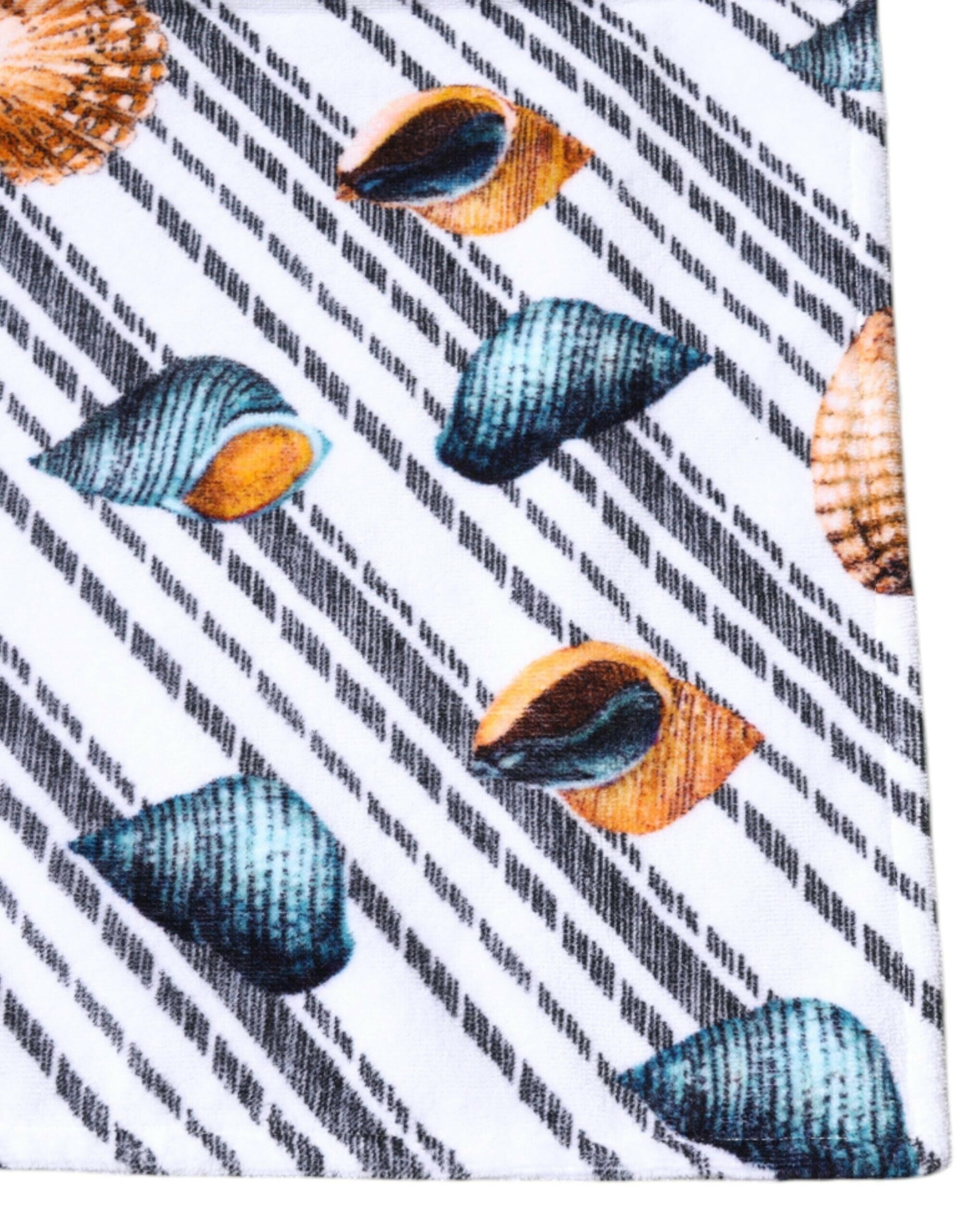 Dolce & Gabbana Multicolor Stripes Seashells Beach Towel Dolce & Gabbana