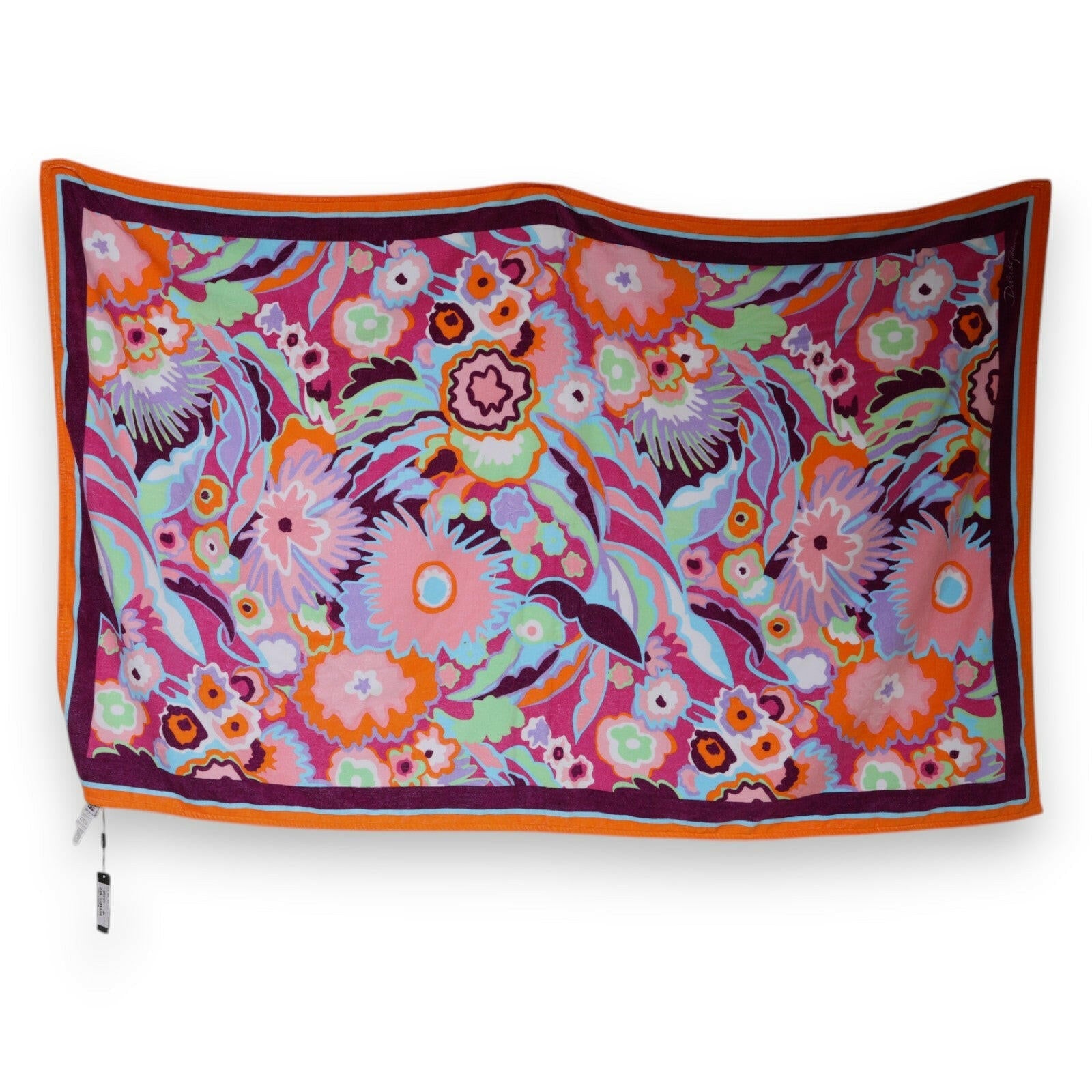 Dolce & Gabbana Multicolor Floral Print Cotton Beach Towel Dolce & Gabbana