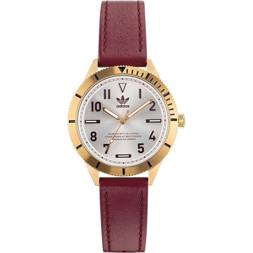 Adidas Red Leather Watch Adidas