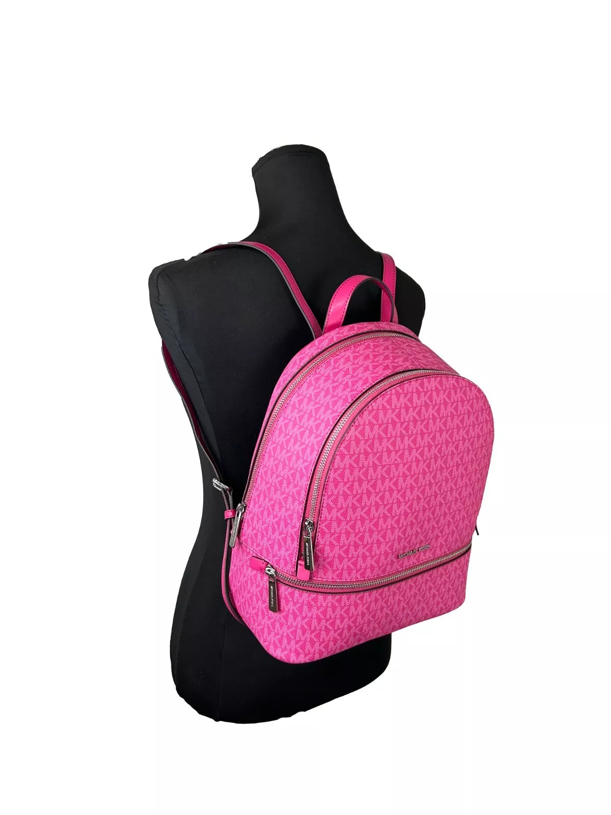 Michael Kors Rhea Medium PVC Backpack Bookbag Dragon Fruit Michael Kors