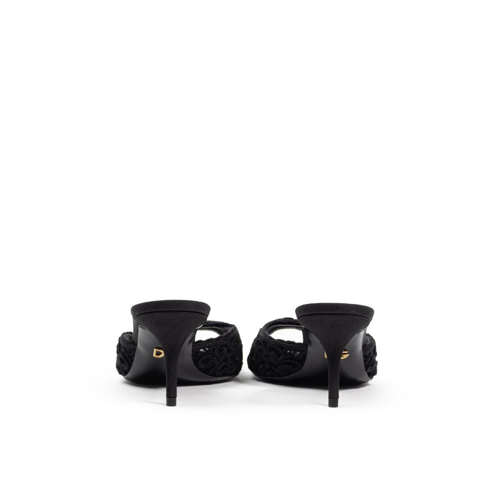Dolce & Gabbana Black Cotton Sandal Dolce & Gabbana