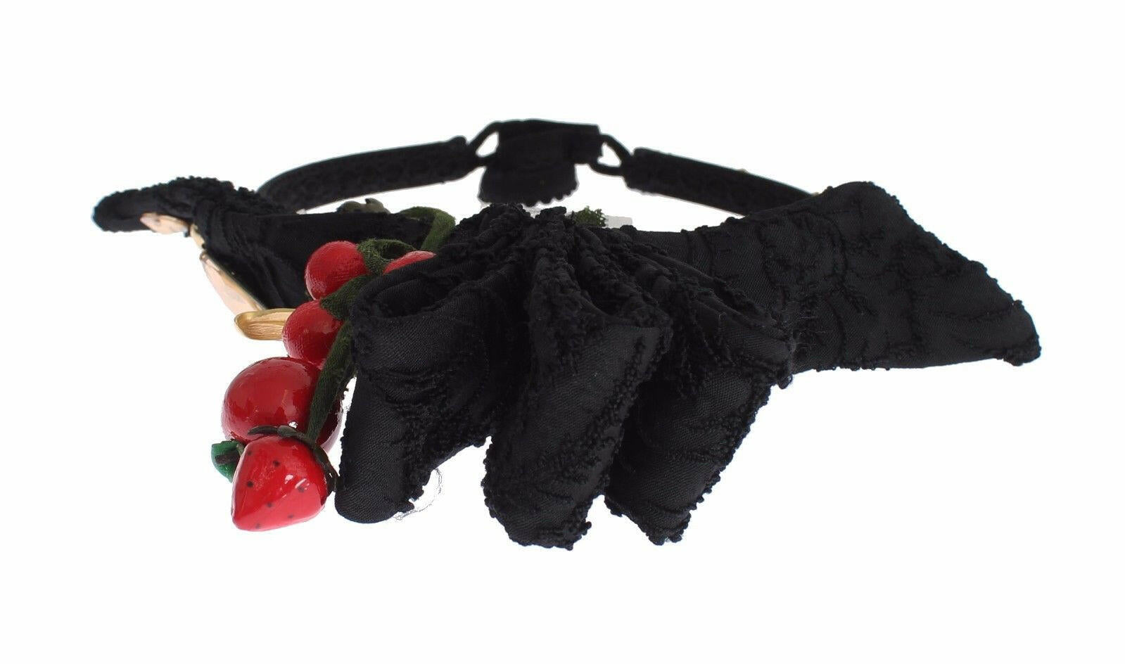 Dolce & Gabbana Diadem Headband Tiara Berry Fruit Crystal Bow Hair.