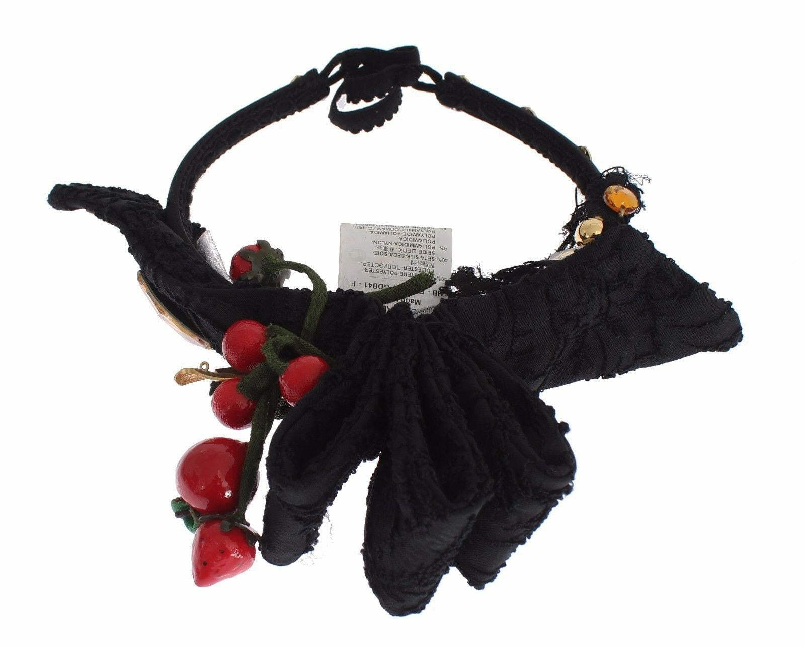 Dolce & Gabbana Diadem Headband Tiara Berry Fruit Crystal Bow Hair.
