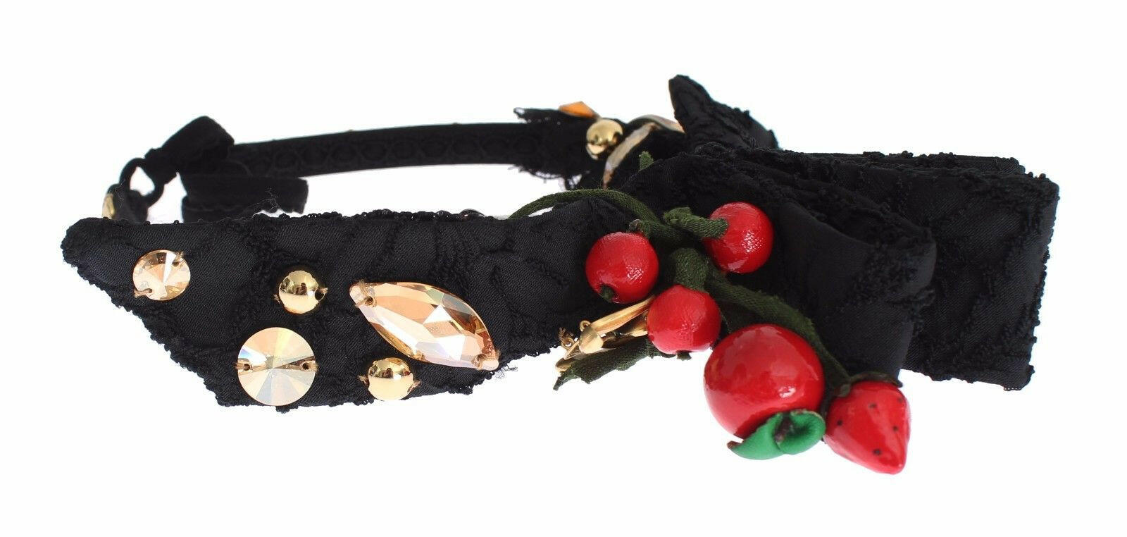 Dolce & Gabbana Diadem Headband Tiara Berry Fruit Crystal Bow Hair.