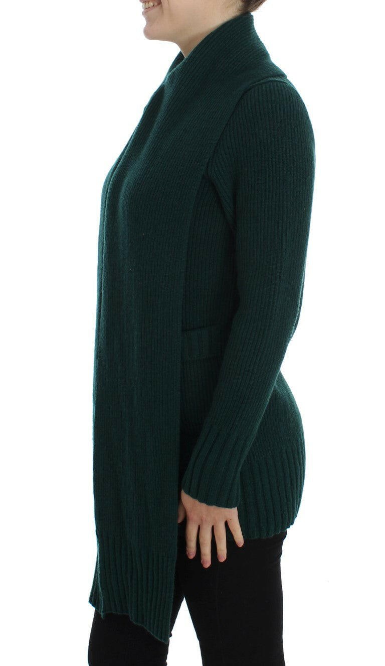Dolce & Gabbana Green Knitted Cashmere Cardigan.