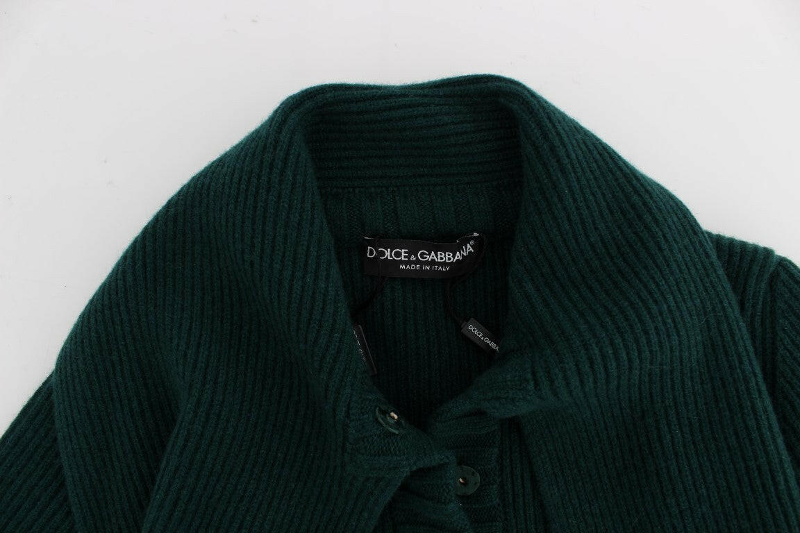 Dolce & Gabbana Green Knitted Cashmere Cardigan.