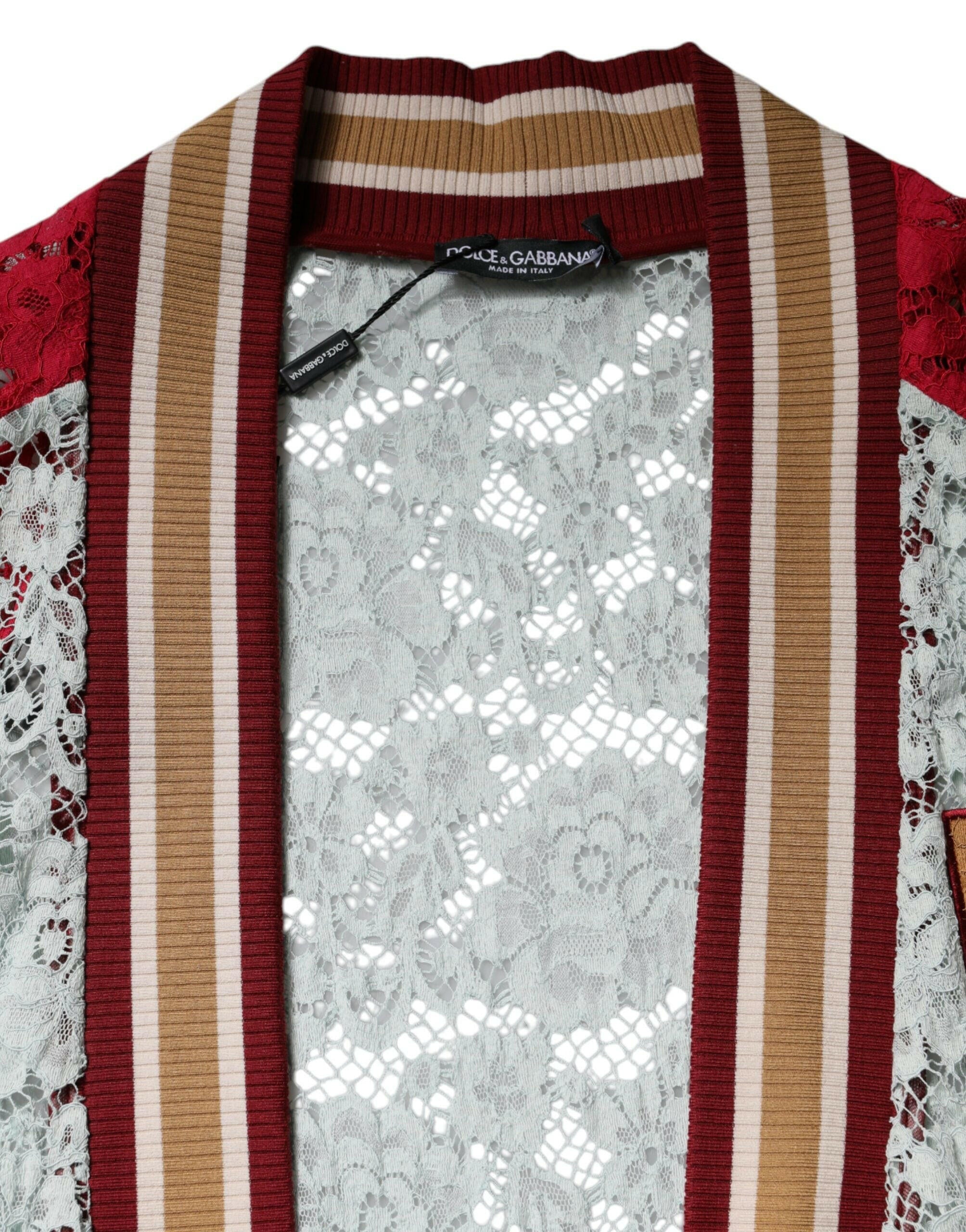 Dolce & Gabbana Multicolor Floral Lace Cardigan Sweater Dolce & Gabbana