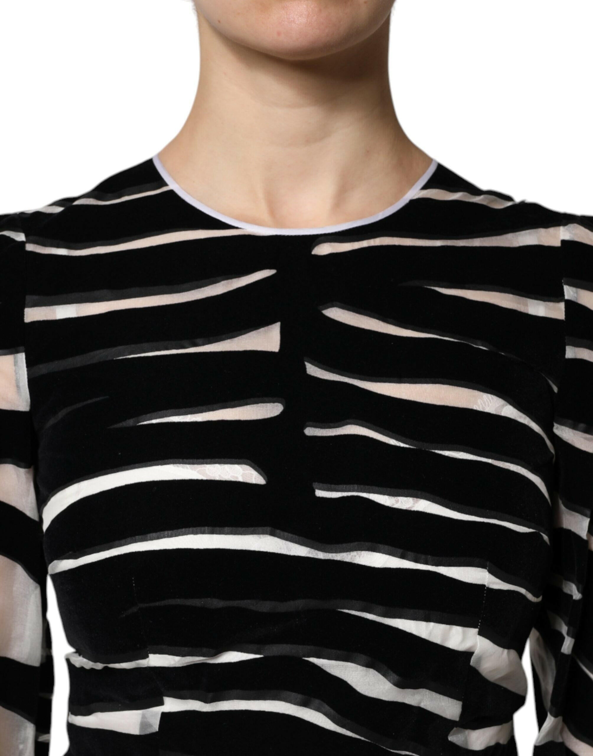 Dolce & Gabbana Black White Zebra A-line Sheath Mini Dress Dolce & Gabbana