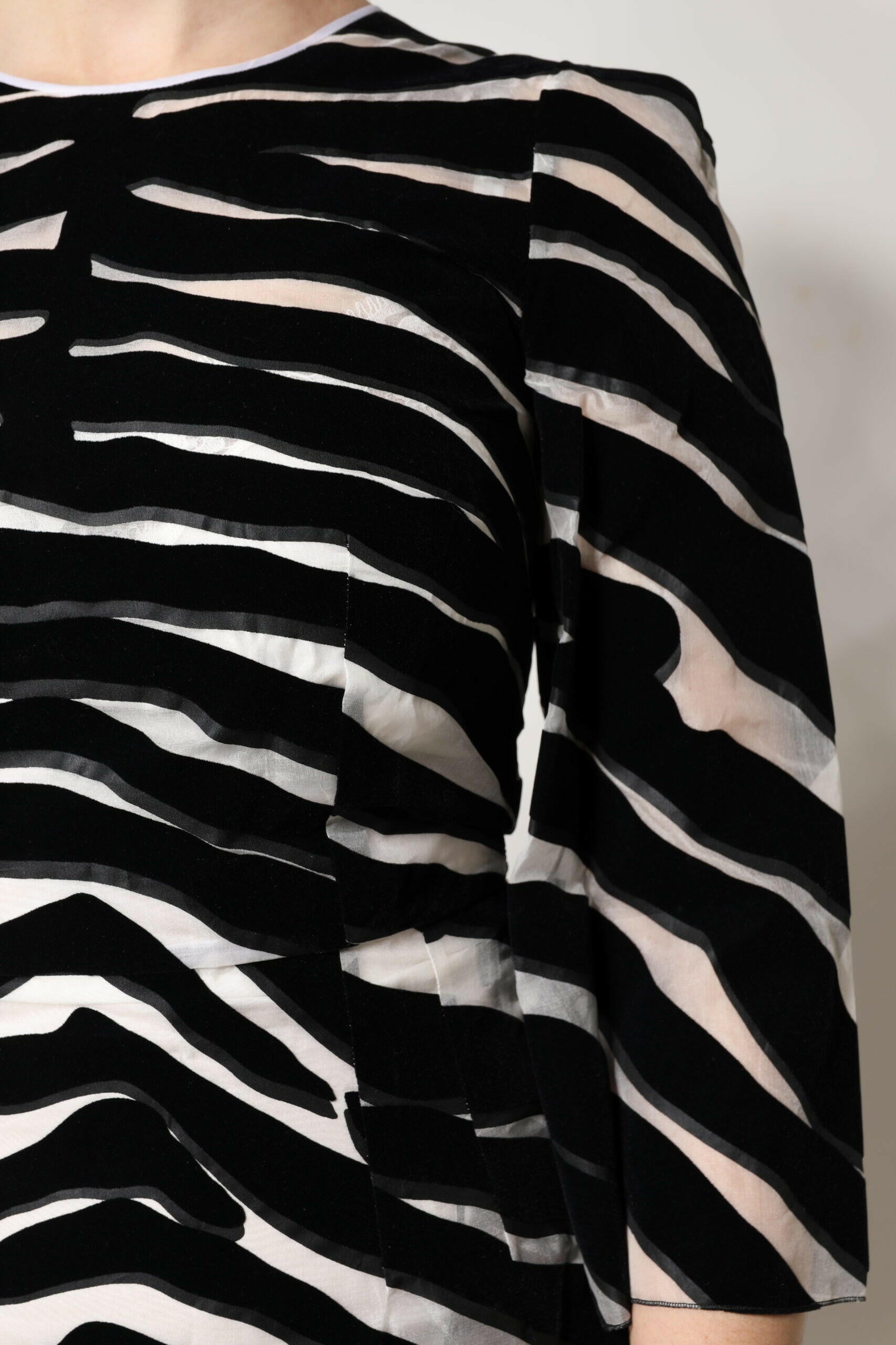 Dolce & Gabbana Black White Zebra A-line Sheath Mini Dress Dolce & Gabbana