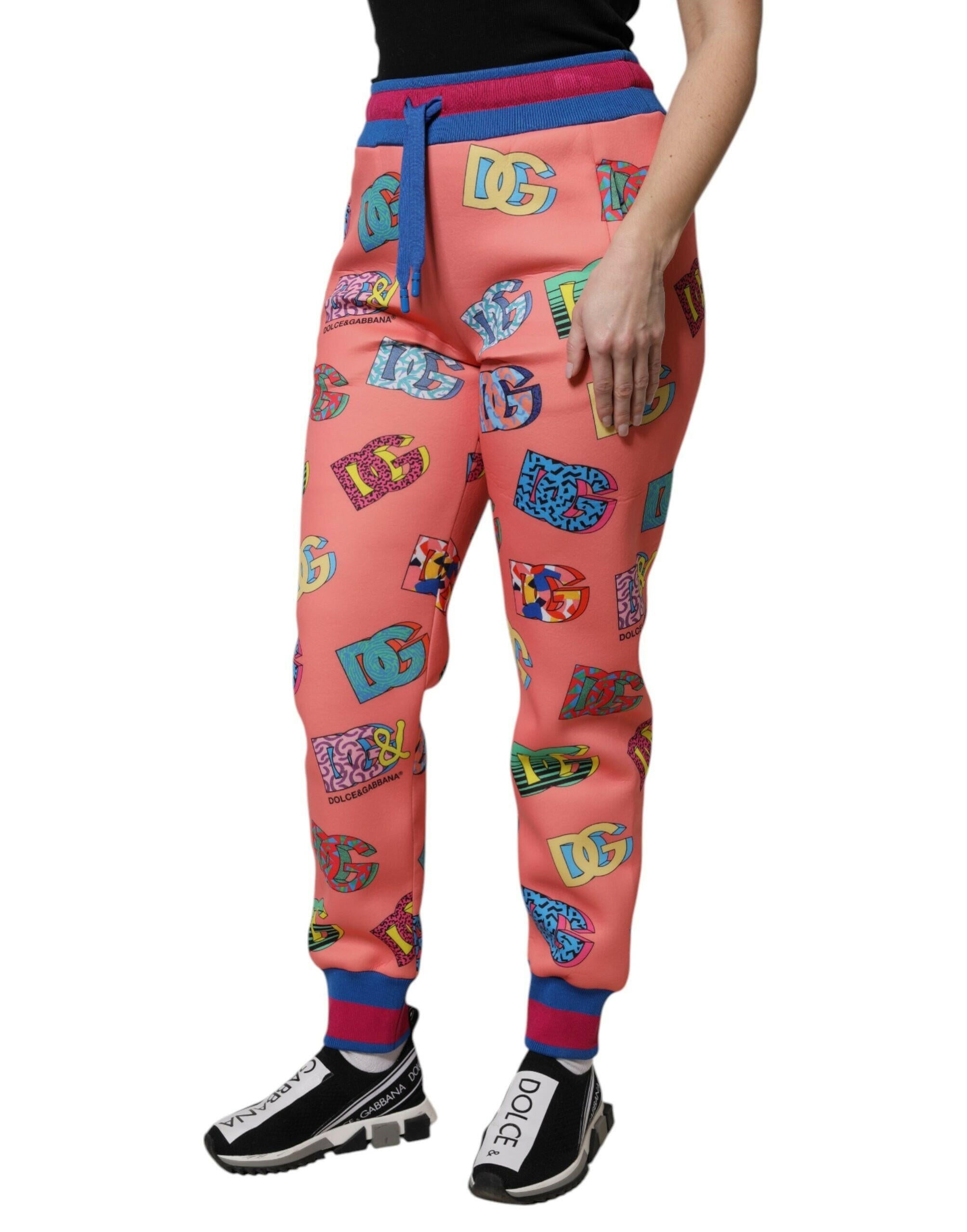 Dolce & Gabbana Pink Logo Monogram Jogger Sweatpants Pants Dolce & Gabbana