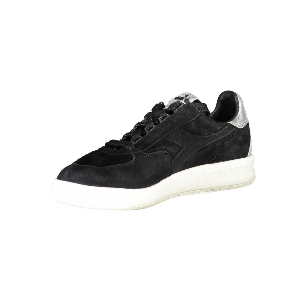 Diadora Black Leather Women Sneaker Diadora