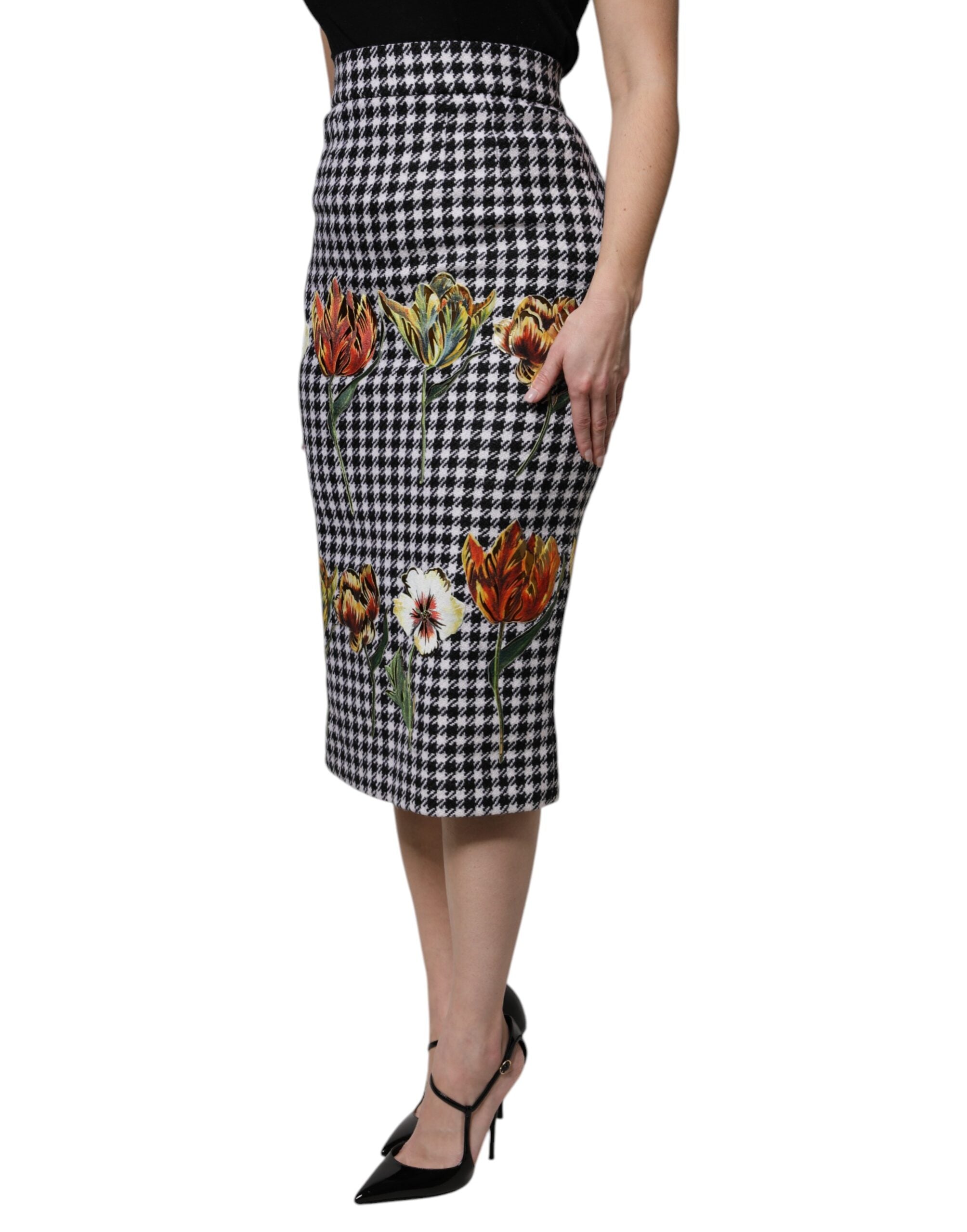 Dolce & Gabbana Multicolor Floral Print High Waist Pencil Cut Skirt Dolce & Gabbana