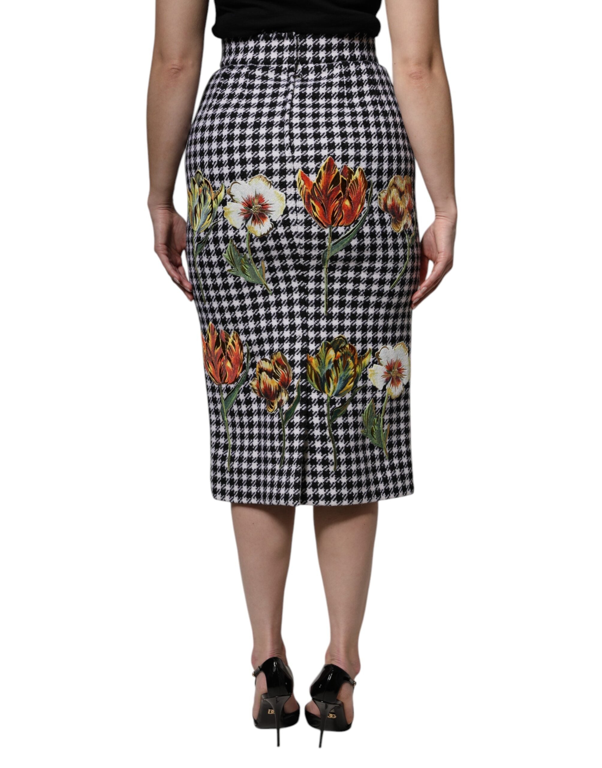 Dolce & Gabbana Multicolor Floral Print High Waist Pencil Cut Skirt Dolce & Gabbana