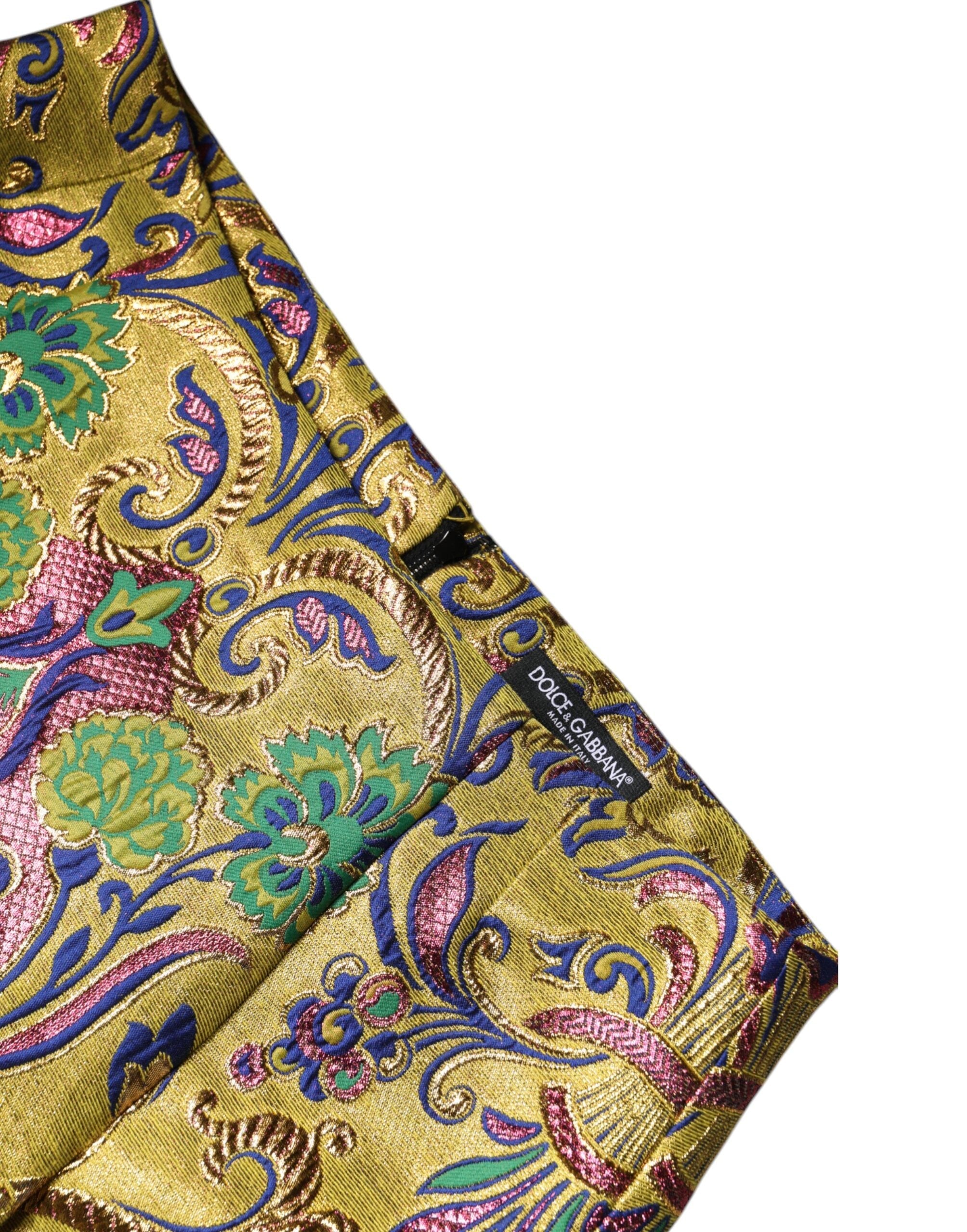 Dolce & Gabbana Multicolor Floral Jacquard Mid Waist Mini Skirt Dolce & Gabbana
