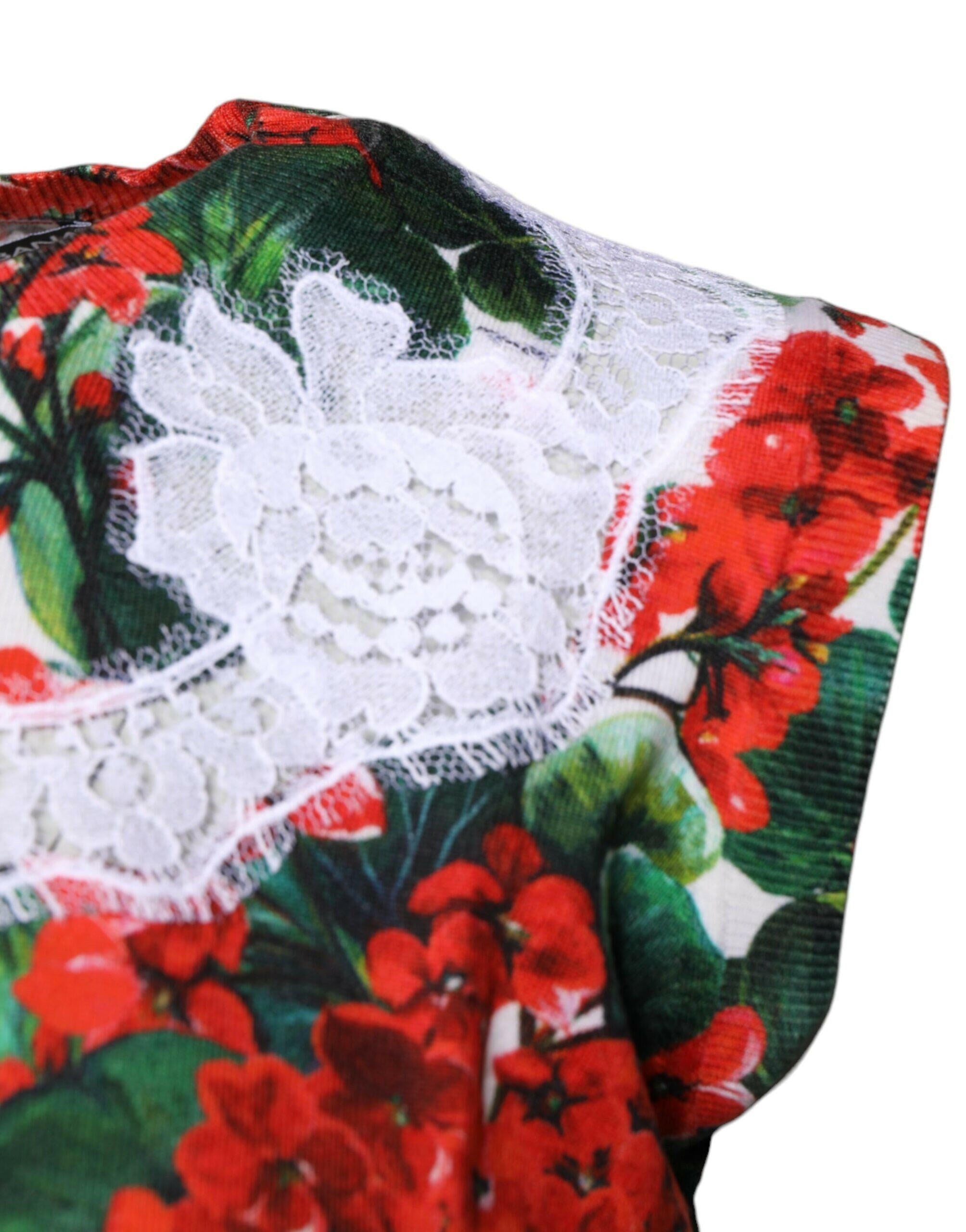 Dolce & Gabbana Multicolor Floral Lace Sleeveless Tank Top Dolce & Gabbana