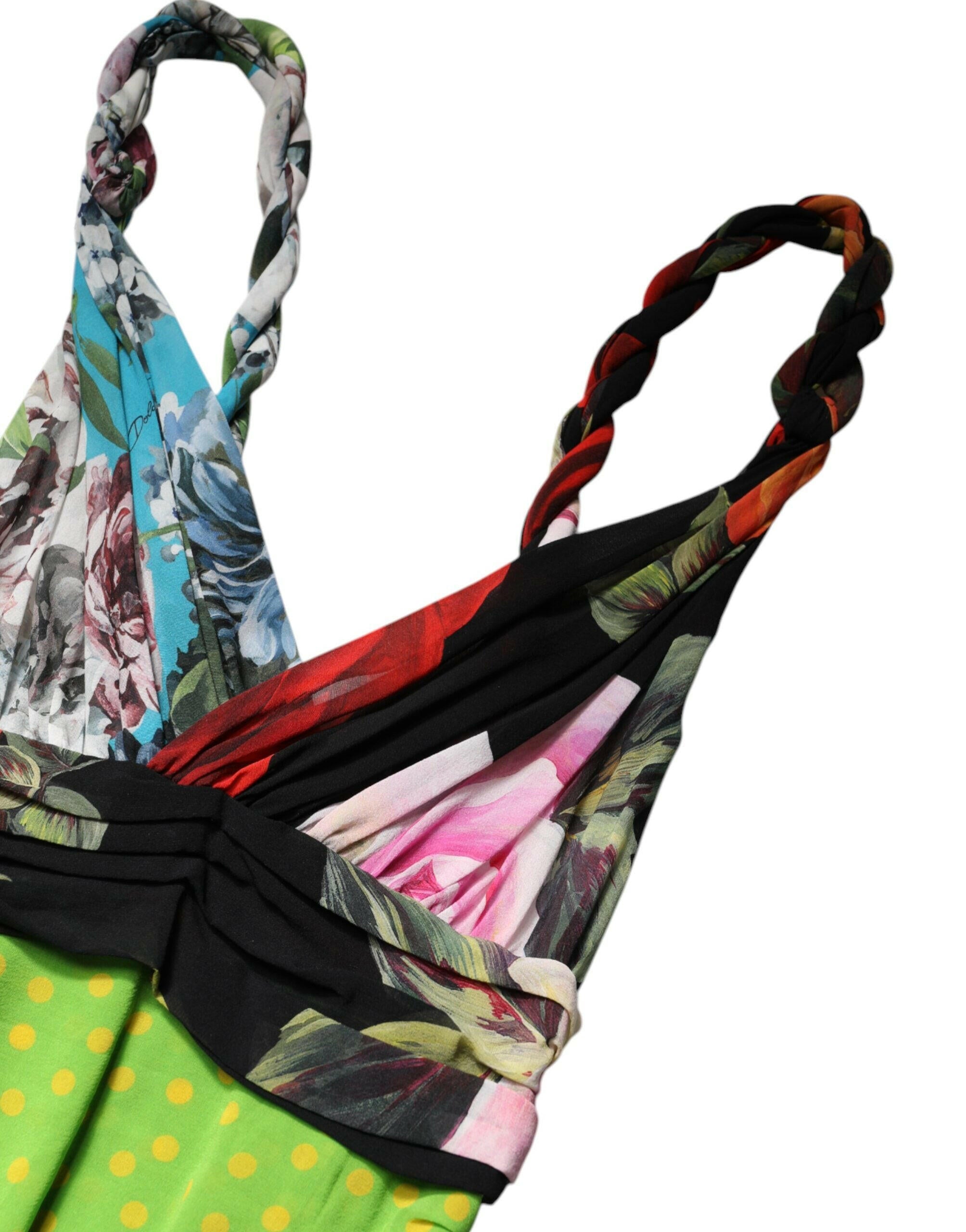 Dolce & Gabbana Multicolor Floral Patchwork Fitted Mini Dress Dolce & Gabbana