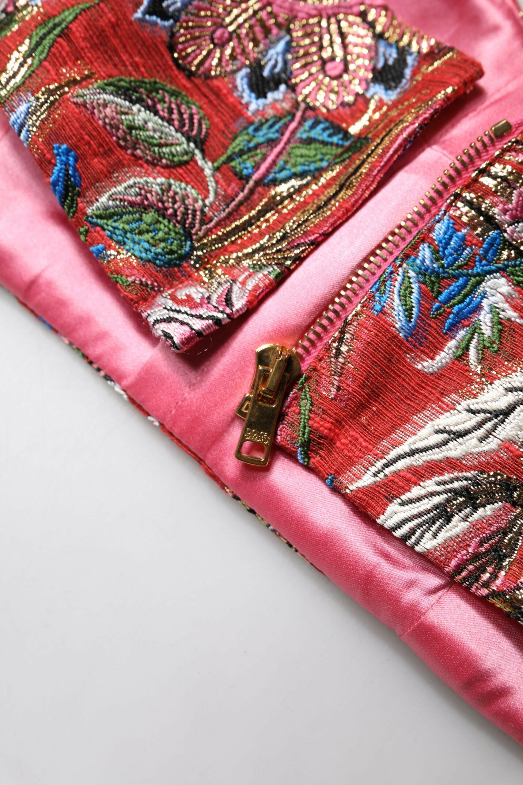 Dolce & Gabbana Red Floral Brocade Cropped Bustier Corset Top Dolce & Gabbana