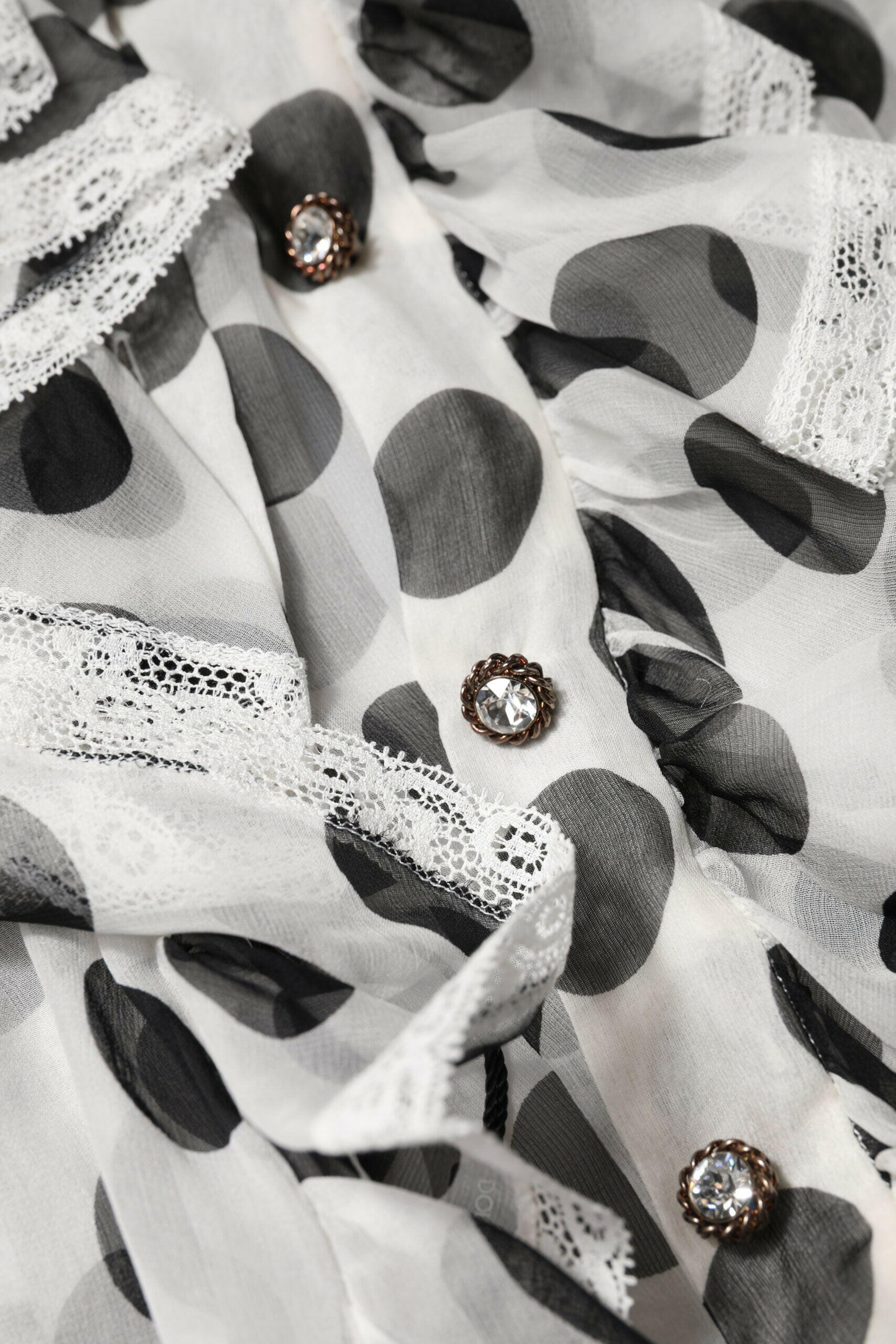 Dolce & Gabbana White Black Polka Dot Cotton Sleeveless Top Dolce & Gabbana