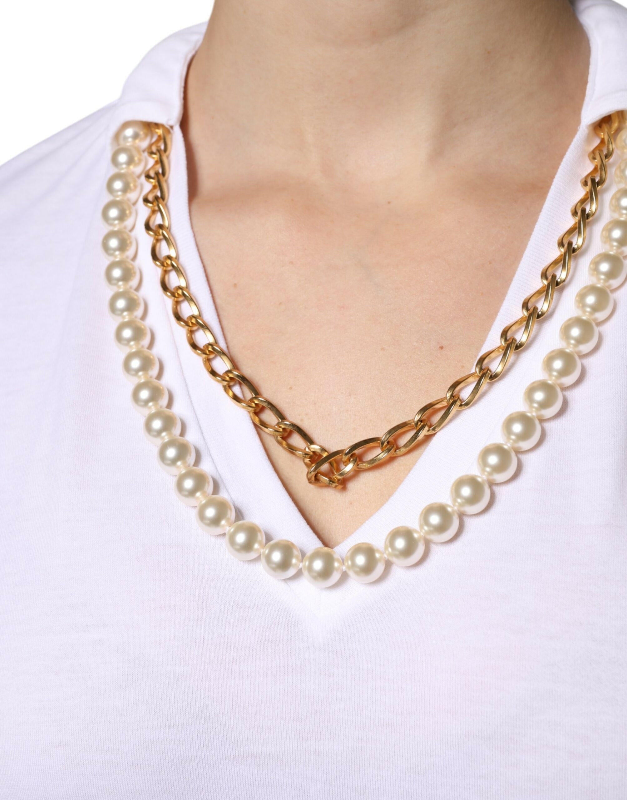Dolce & Gabbana White Necklace Cotton Short Sleeve T-shirt Dolce & Gabbana