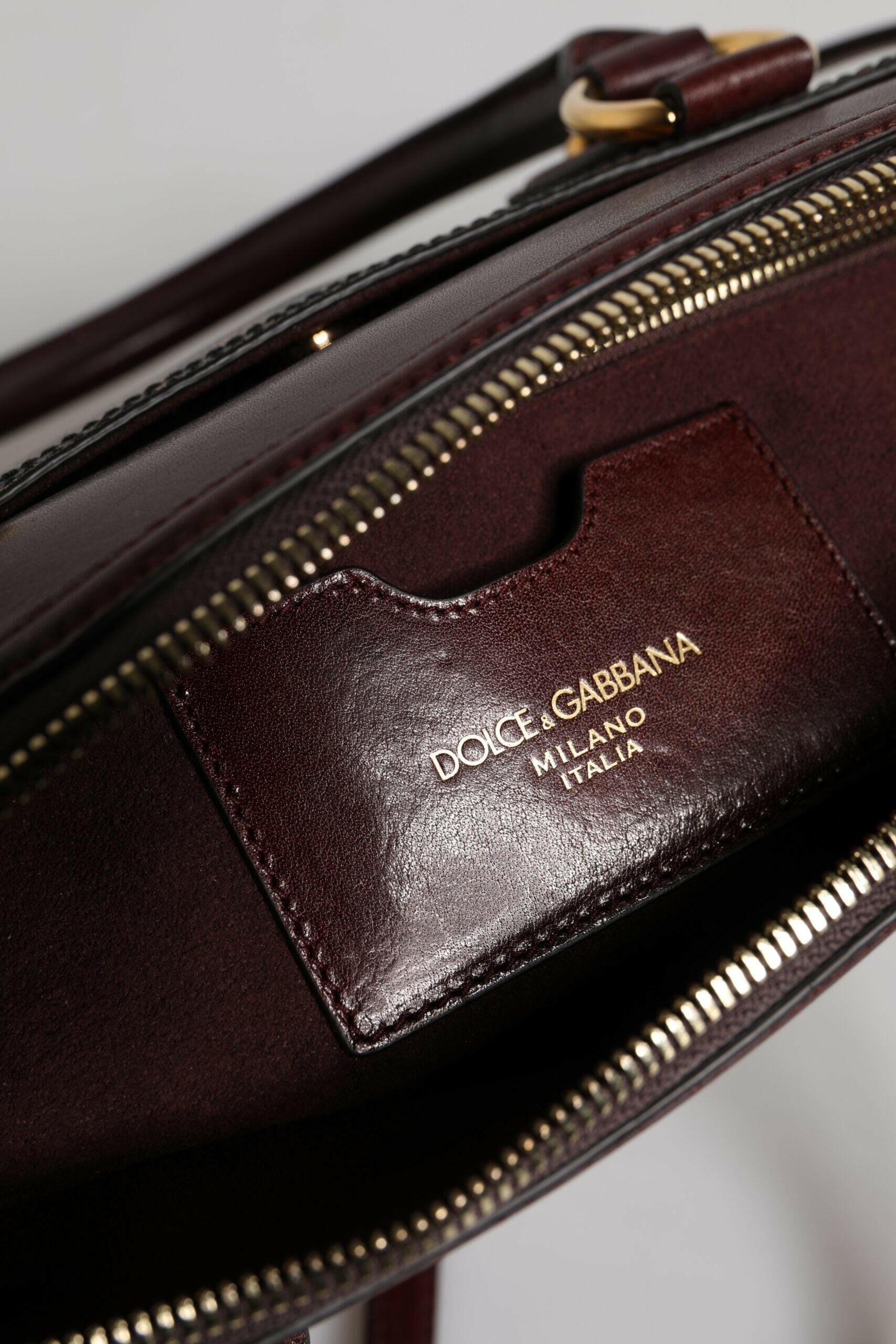 Dolce & Gabbana Brown Leopard Leather Shoulder Strap Duffle Bag Dolce & Gabbana