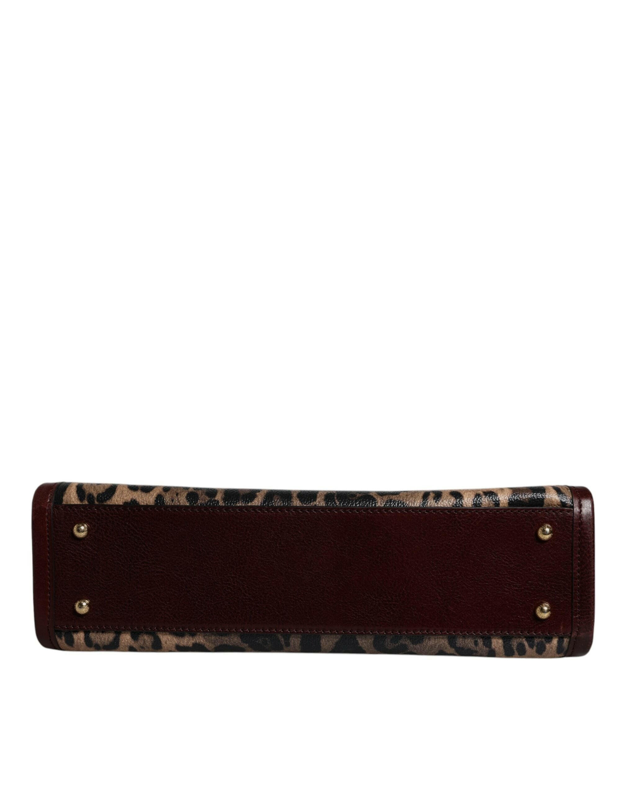 Dolce & Gabbana Brown Leopard Leather Shoulder Strap Tote Bag Dolce & Gabbana