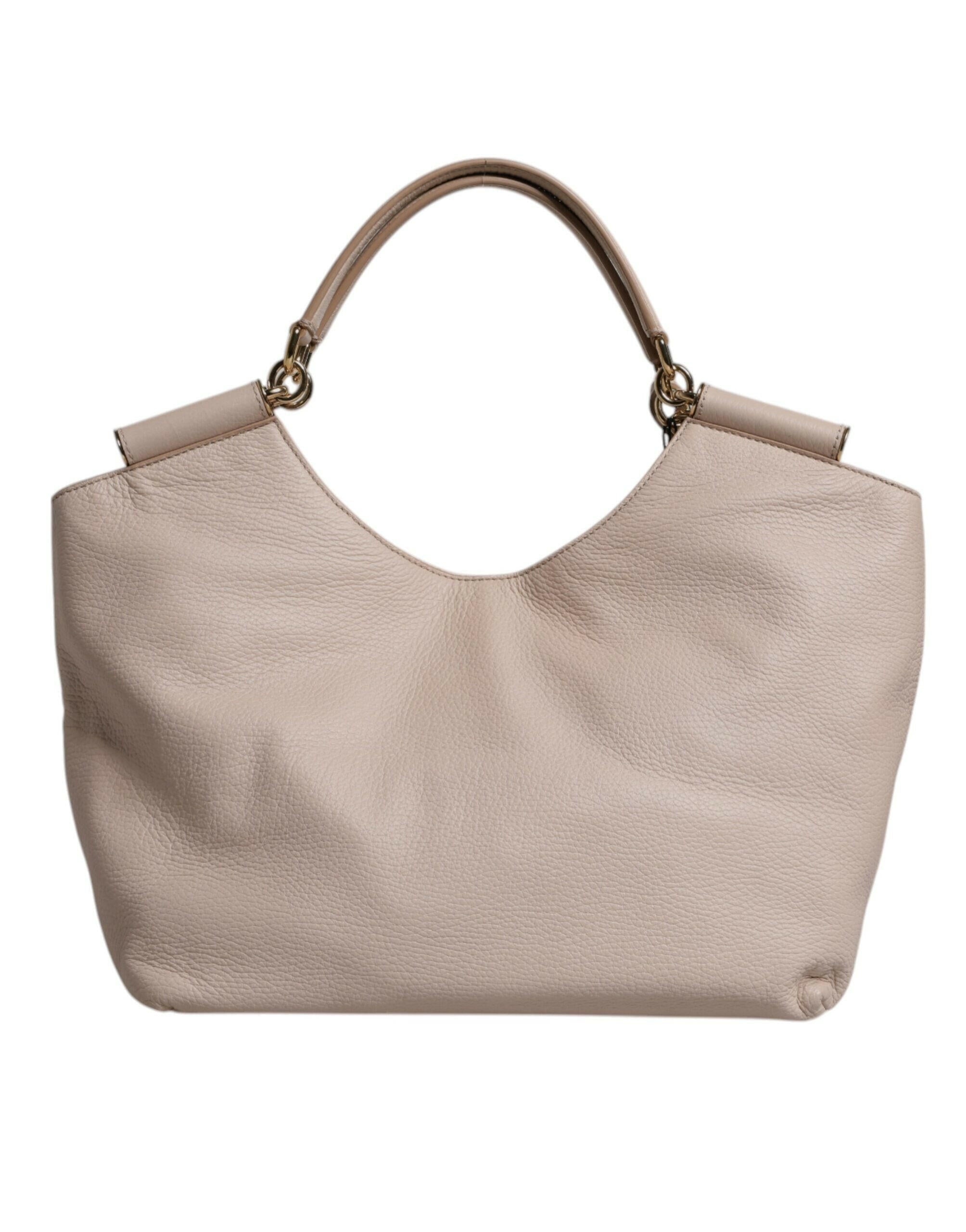 Dolce & Gabbana Light Pink Deer Leather Logo Plaque Tote Top Handle Bag Dolce & Gabbana