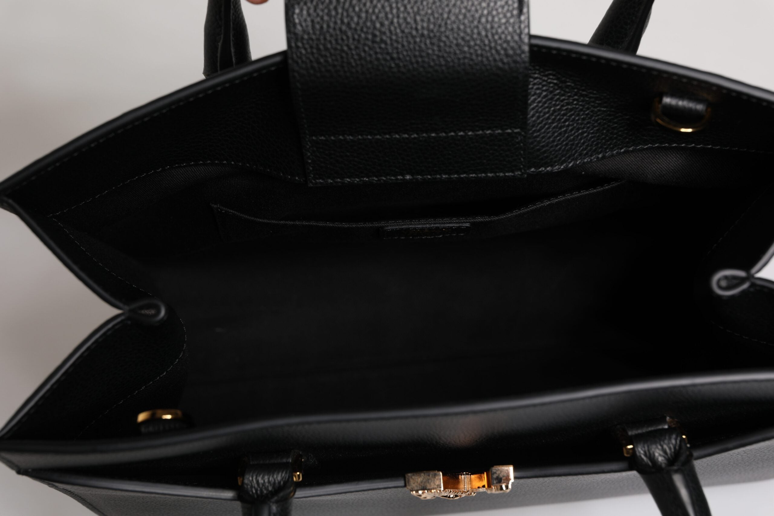 Versace Black Large Leather Top Handle Shoulder Crossbody Bag Versace