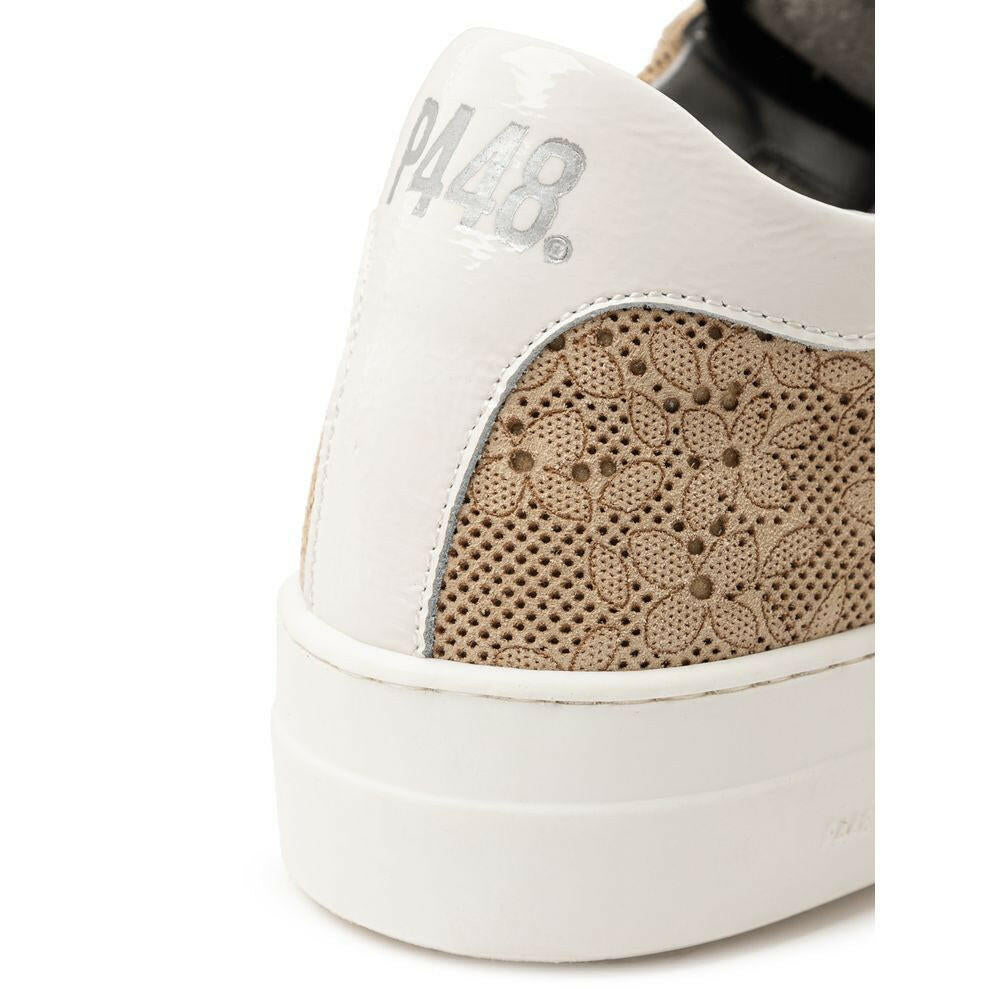 P448 Beige Leather Sneaker.