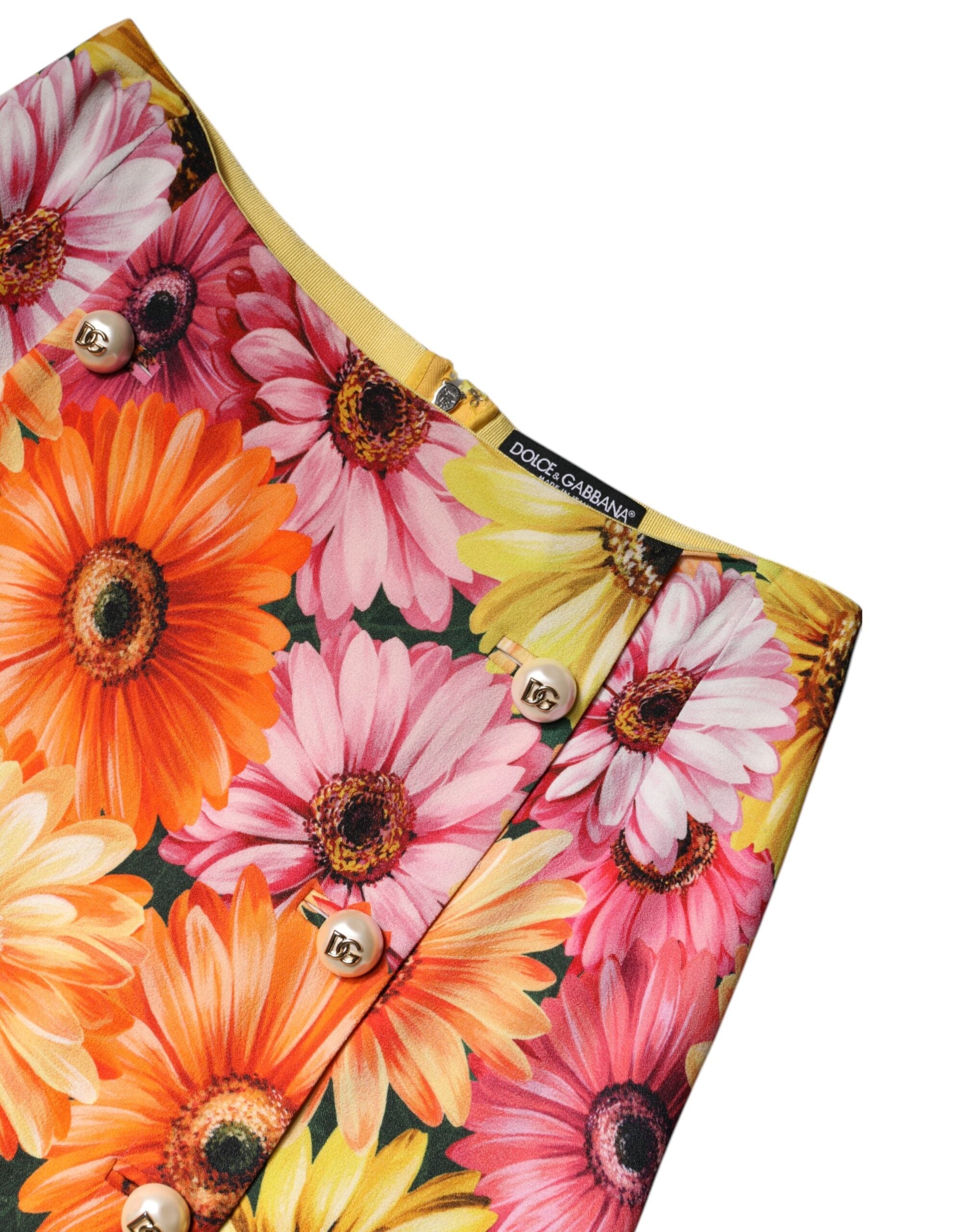 Dolce & Gabbana Multicolor Floral High Waist Mini Skirt Dolce & Gabbana