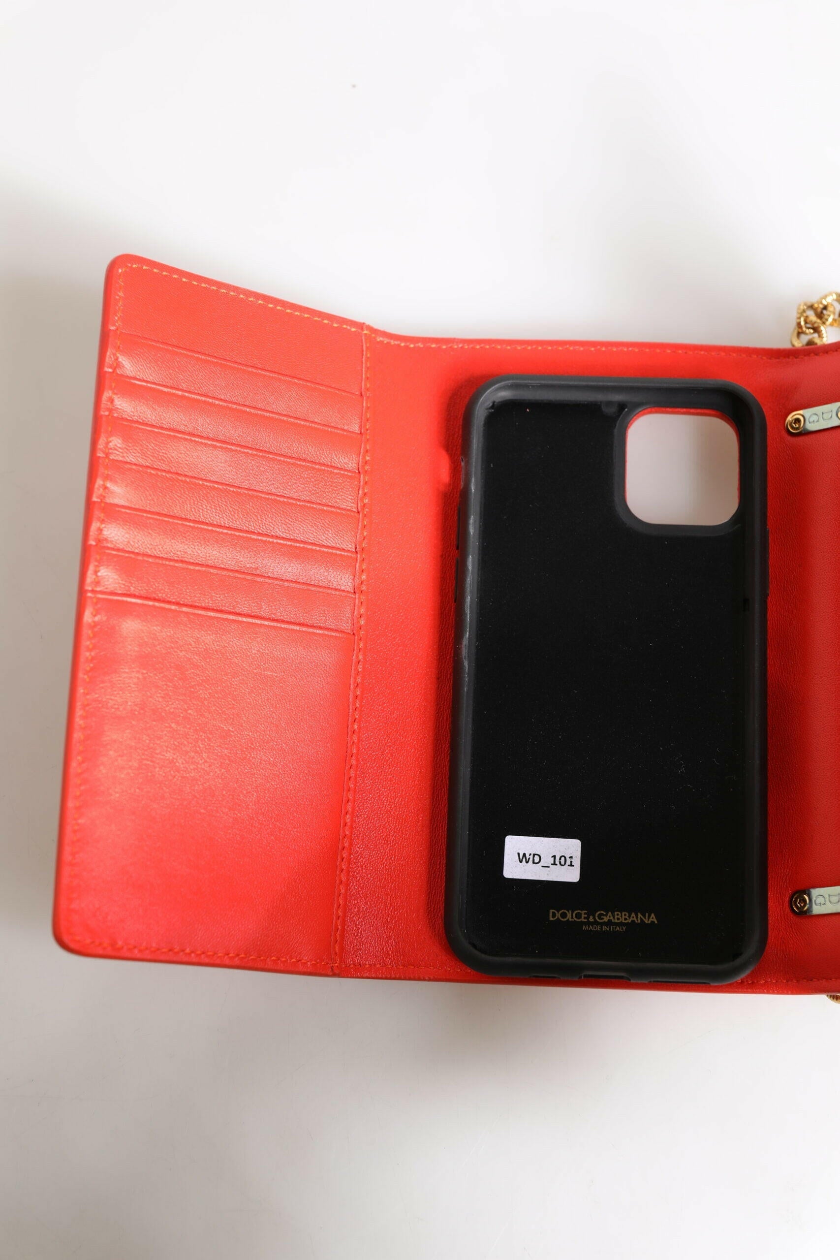 Dolce & Gabbana Red Leather Quilted Devotion Crossbody Phone Cover Bag Dolce & Gabbana