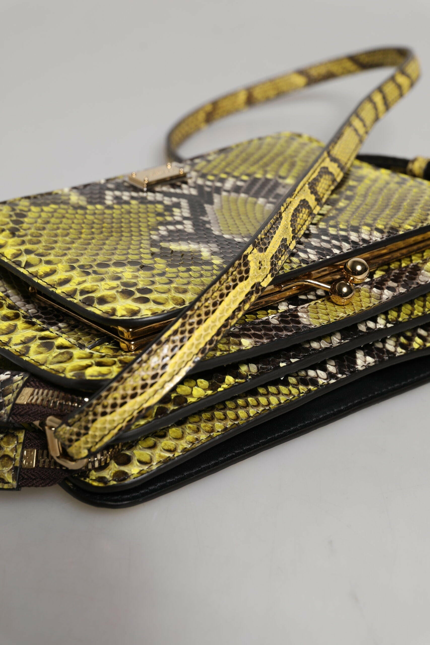 Dolce & Gabbana Green Exotic Leather DG Plaque Crossbody Clutch Bag Dolce & Gabbana