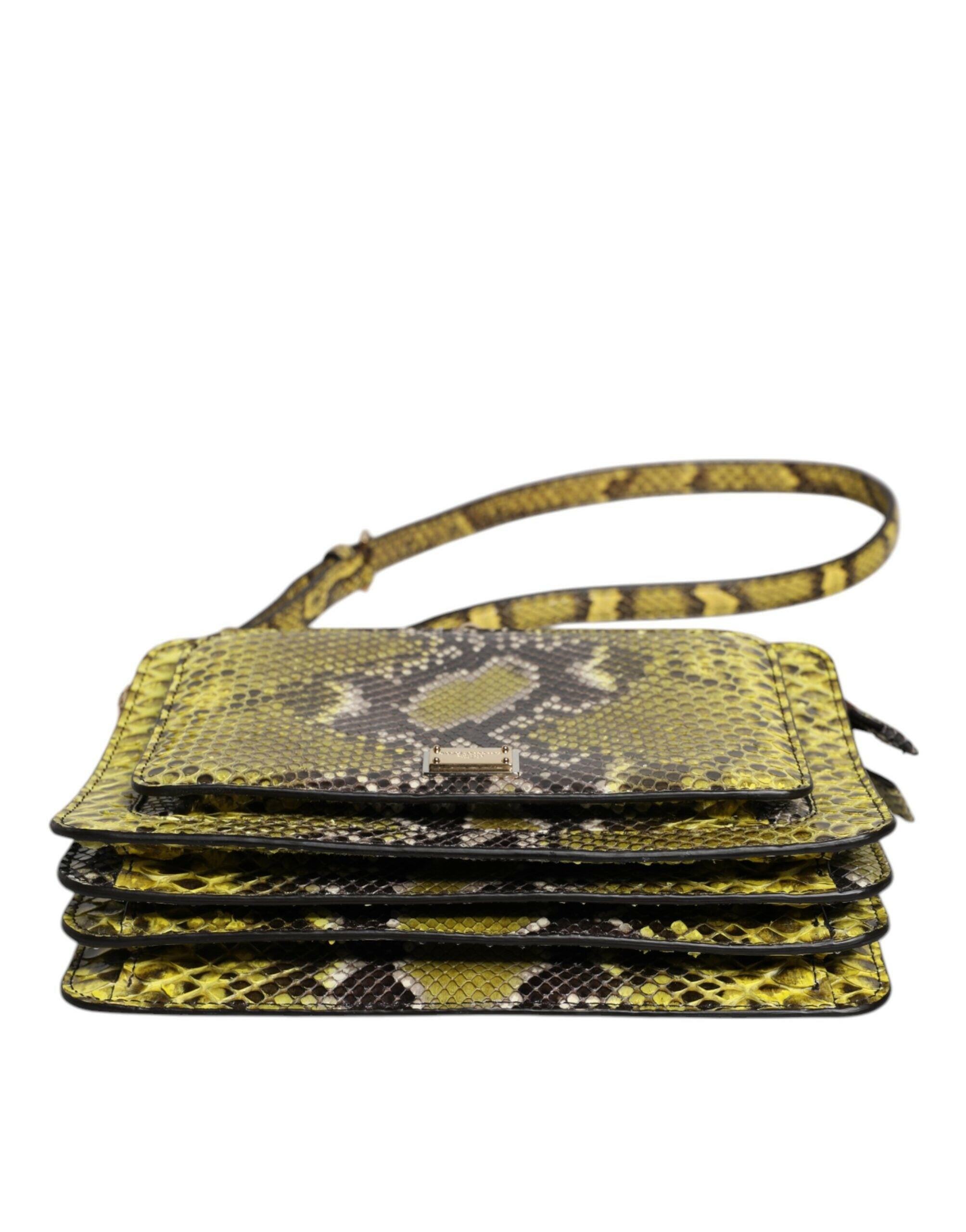 Dolce & Gabbana Green Exotic Leather DG Plaque Crossbody Clutch Bag Dolce & Gabbana
