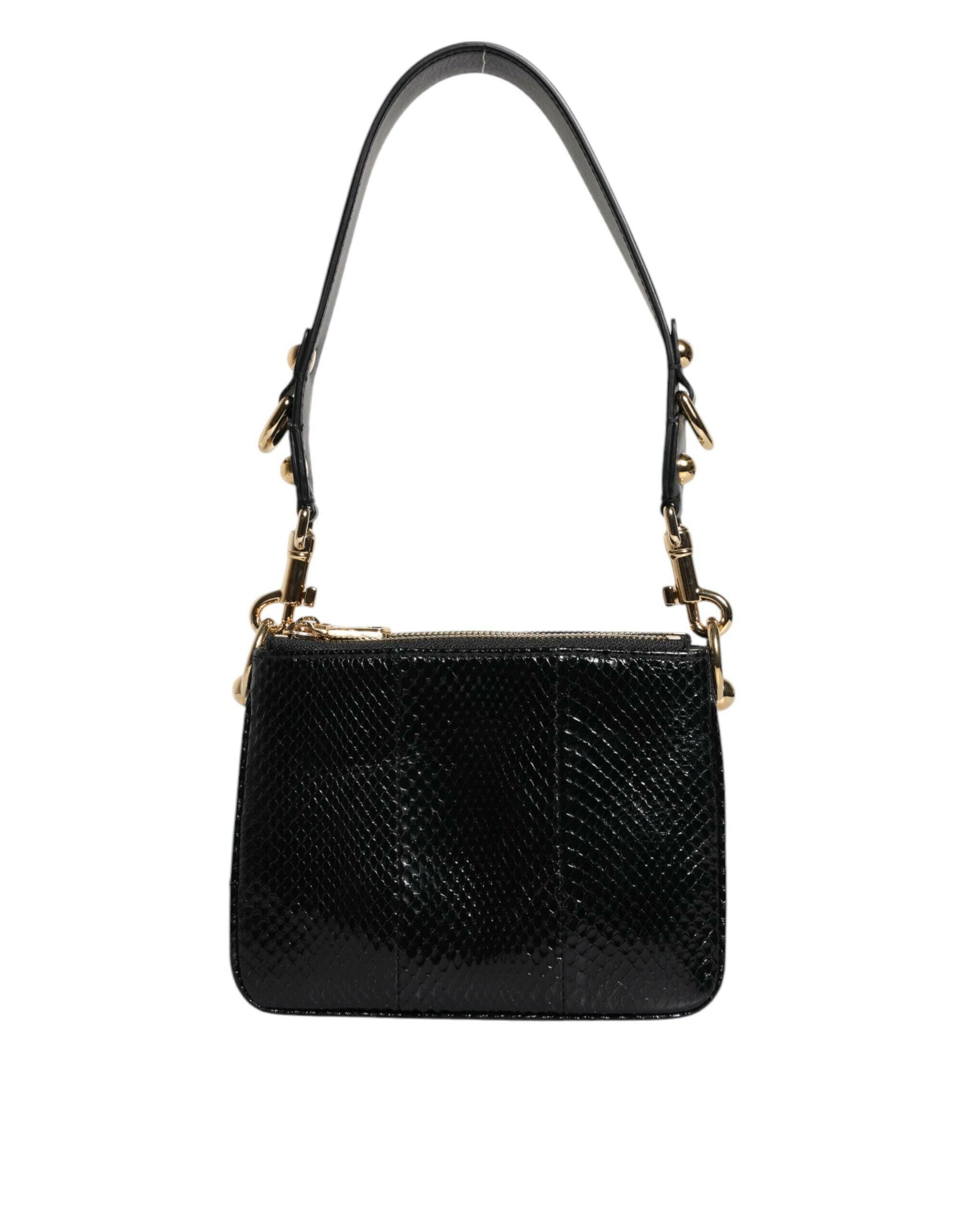Dolce & Gabbana Black Exotic Leather Shoulder Sling Clutch Bag Dolce & Gabbana